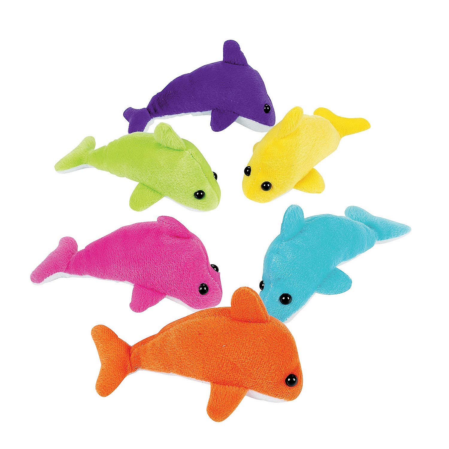 Fun Express Mini Plush Dolphins - Party Favors and Toys - 12 Pieces