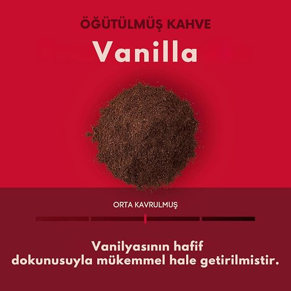 Coffeein Vanilya (Vanilla) Aromalı Filtre Kahve 250 Gr Clipsli Ambalaj Doğal Aroma