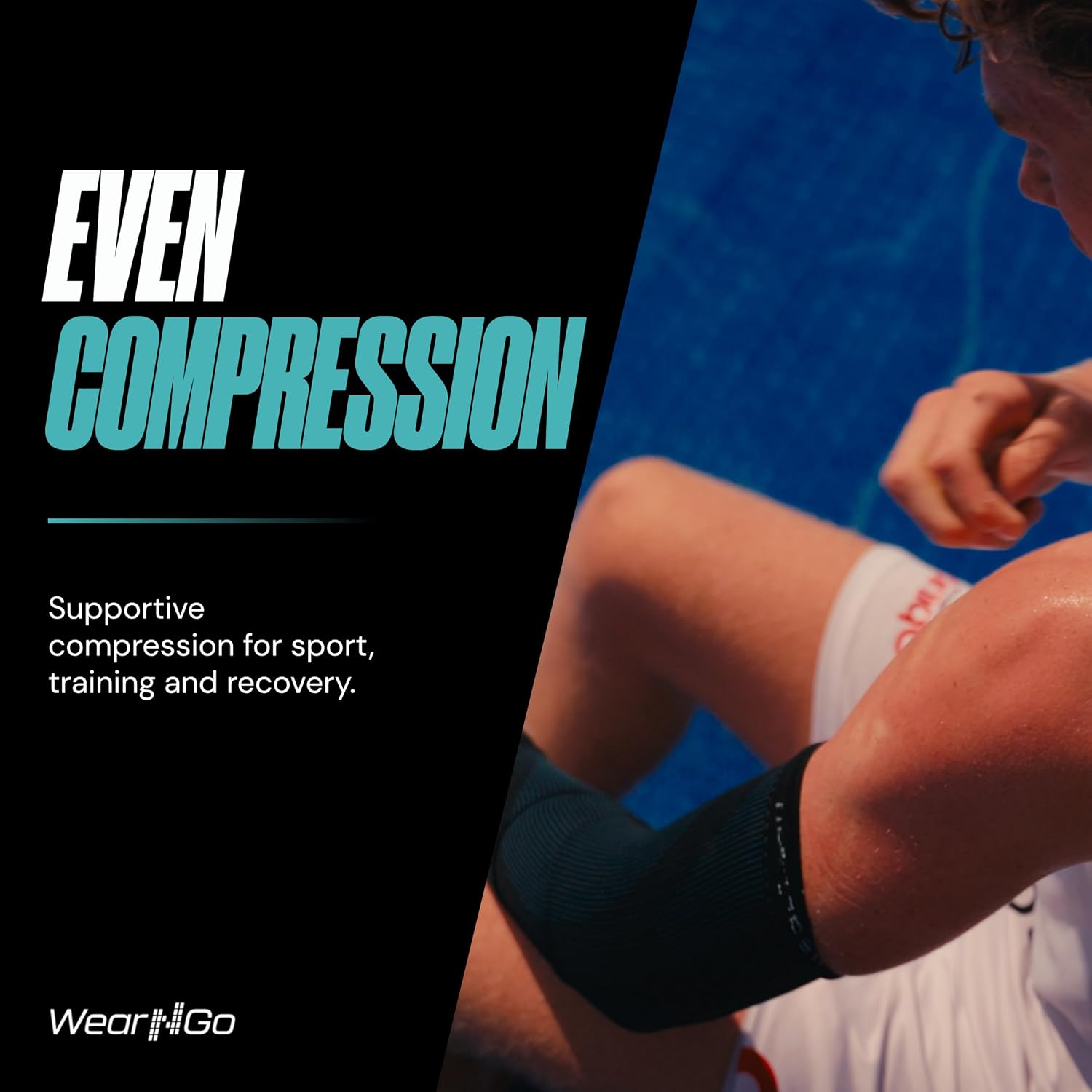 Wear'N'Go Arm Compression Sleeves - Arm Sleeves for Men & Women 2 Pack