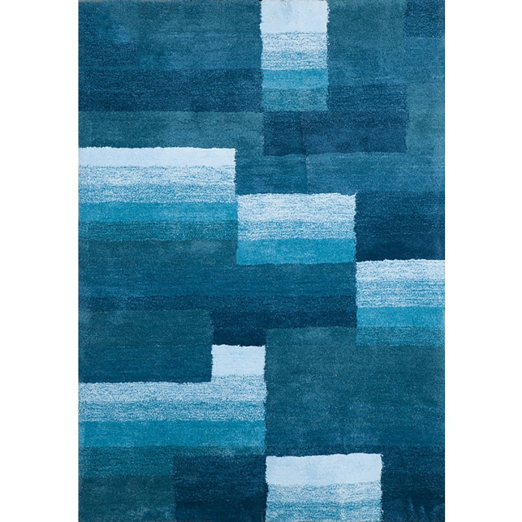 Tapis de salon bleu épais anti-décoloration pour sol 120x170