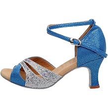HOOUDO White Sandals Women's with Heel Colour Rhinestone Prom Ballroom Latin Dance Shoes Sandals Business Shoes Summer Shoes Wedding Shoes Silver Roman Women's Summer Shoes Red Prom