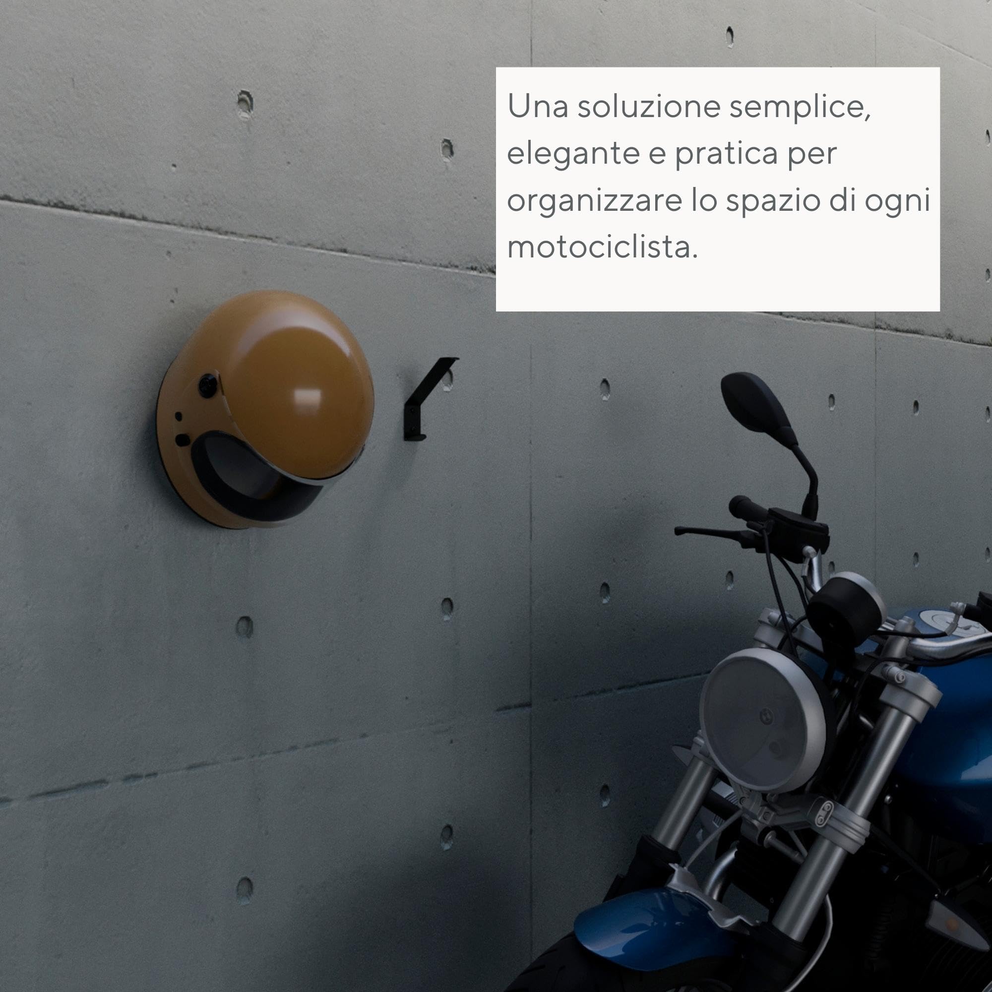 Porta casco moto da parete, appendi casco moto in metallo, portacasco e giacche da parete. Elegante e resistente. (2)