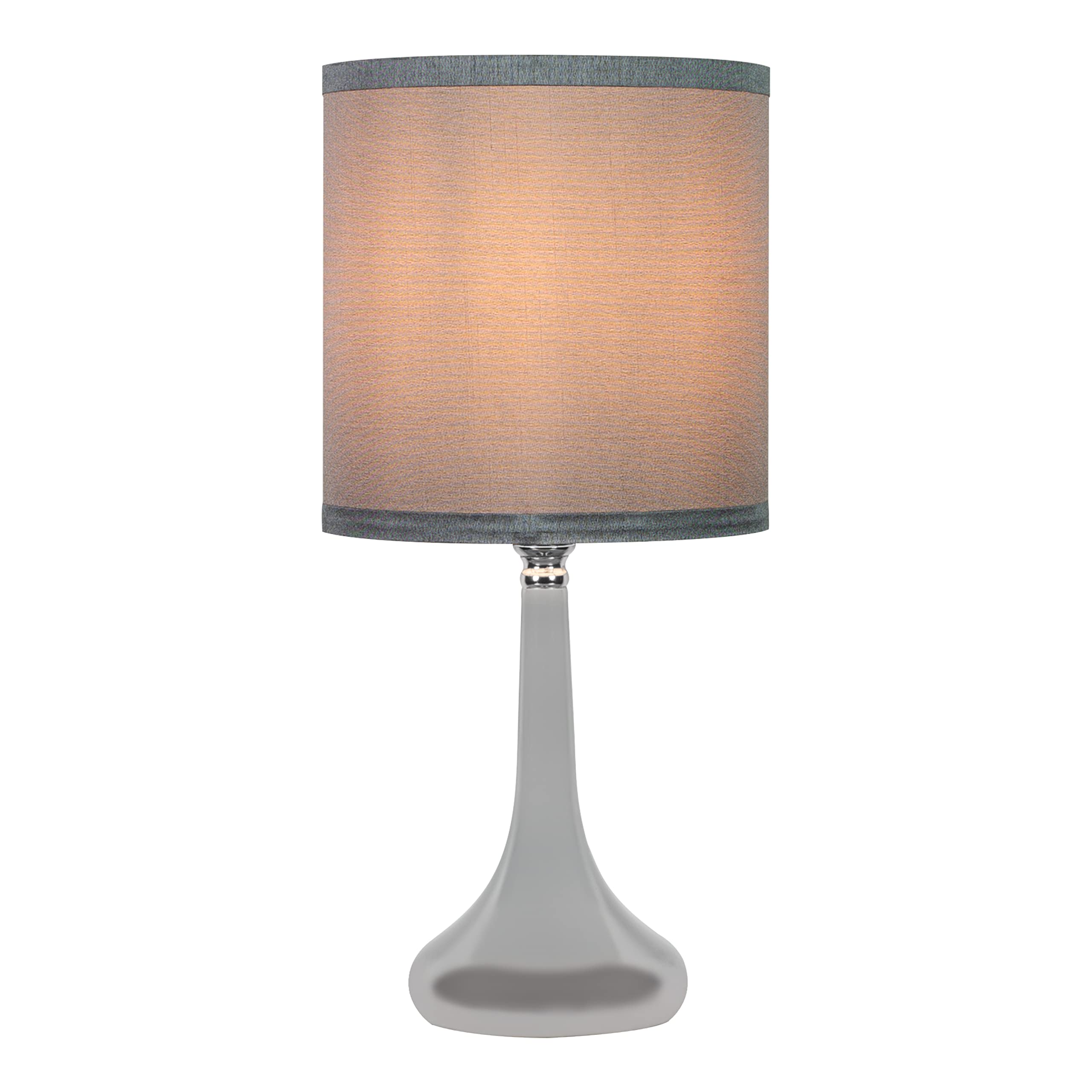 Anika Sarav Lamp with Touch Base / 3 Brightness Settings/Easy to Install Bulb/Chrome or Brass Base/Mains Powered / 39 x 18cm (Chrome)