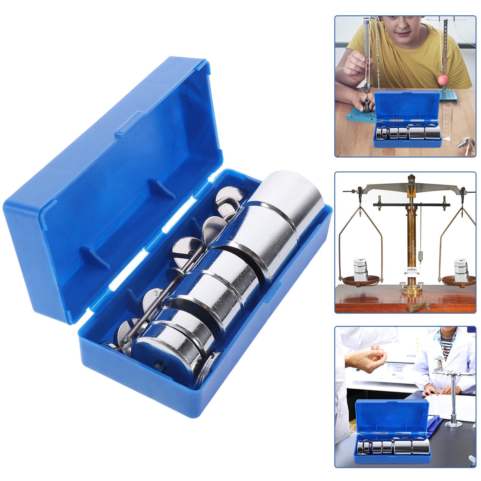 Healeved Set di Masse Scanalate in Metallo con Gancio Argento per Esperimenti di Fisica e Dimostrazioni di Forza e Stabilità in Laboratorio