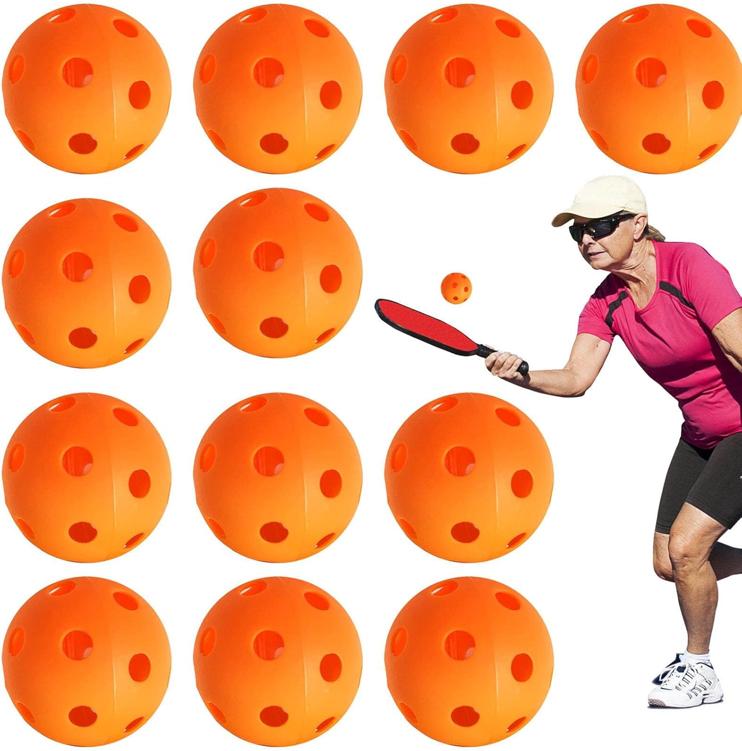 GoldPig Outdoor Pickleball Balls 40 Holes Pickleballs, 6 Pack Durable - View #10