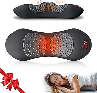 3 in 1 Upadate Rechargeable Electric Lumbar Support Pillow with Adjustable Height for Bed and Chair,Back Massager with Heat,Back Massager for Pain Relief Deep Tissue,Waist Wedge Bolster (Black)