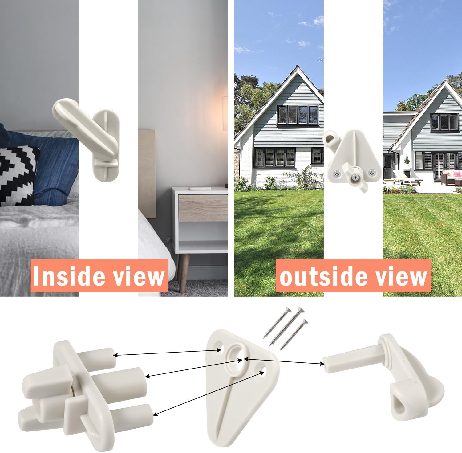 NQEUEPN Pontoon Gate Latch Replacement Kit, 4pcs Pontoon Gate Latch Fits 1-1.25 inch Square Frames Boat Door Latches Fits Left and Right Hinged Doors Includes Hardware