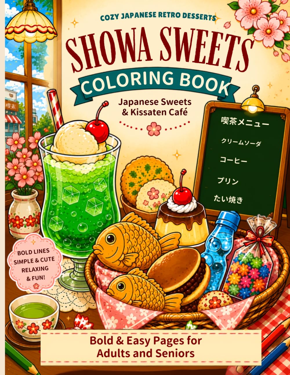 SHOWA SWEETS Coloring Book: Japanese Sweets & Kissaten Cafe