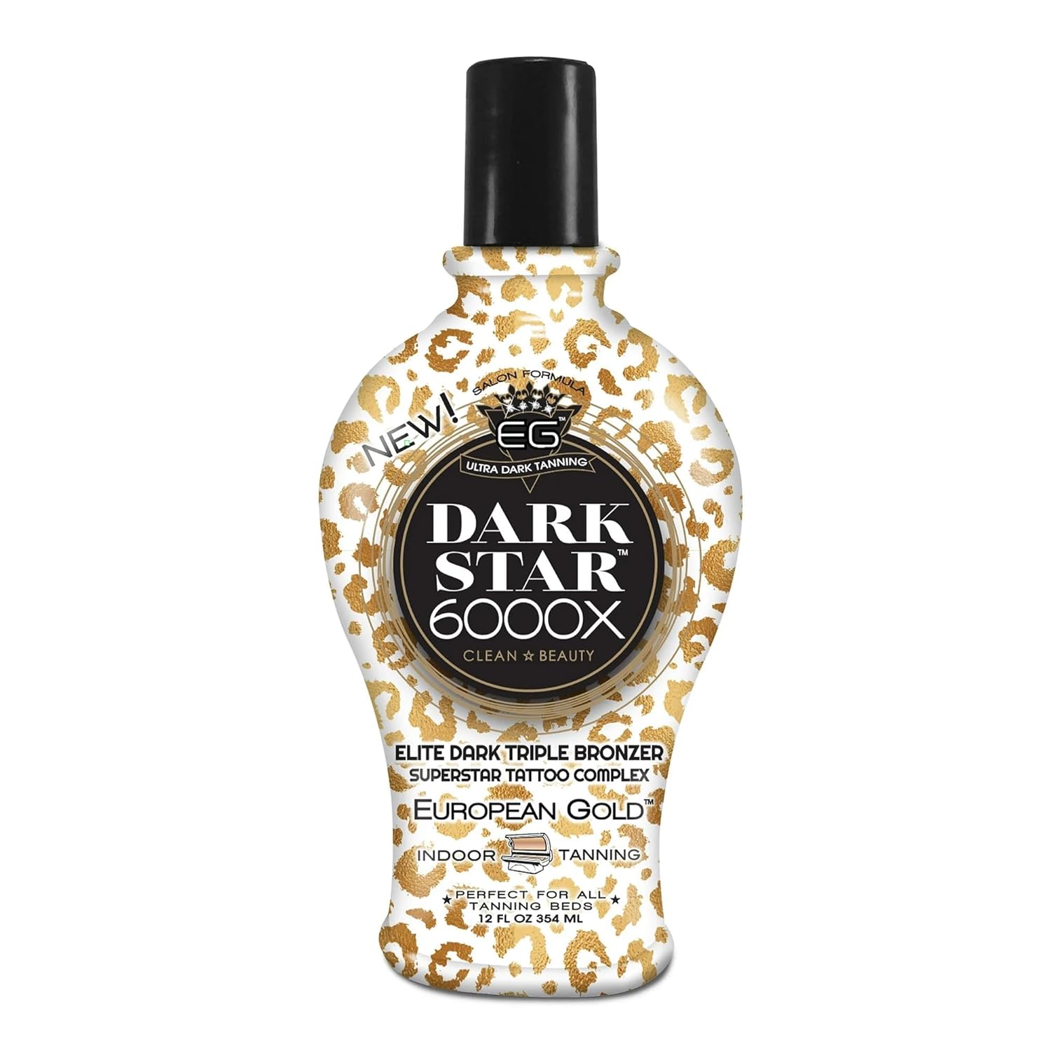 European Gold Dark Star 6000X Ultra-Dark Tanning Lotion with Triple - Bronze Formula for Deep