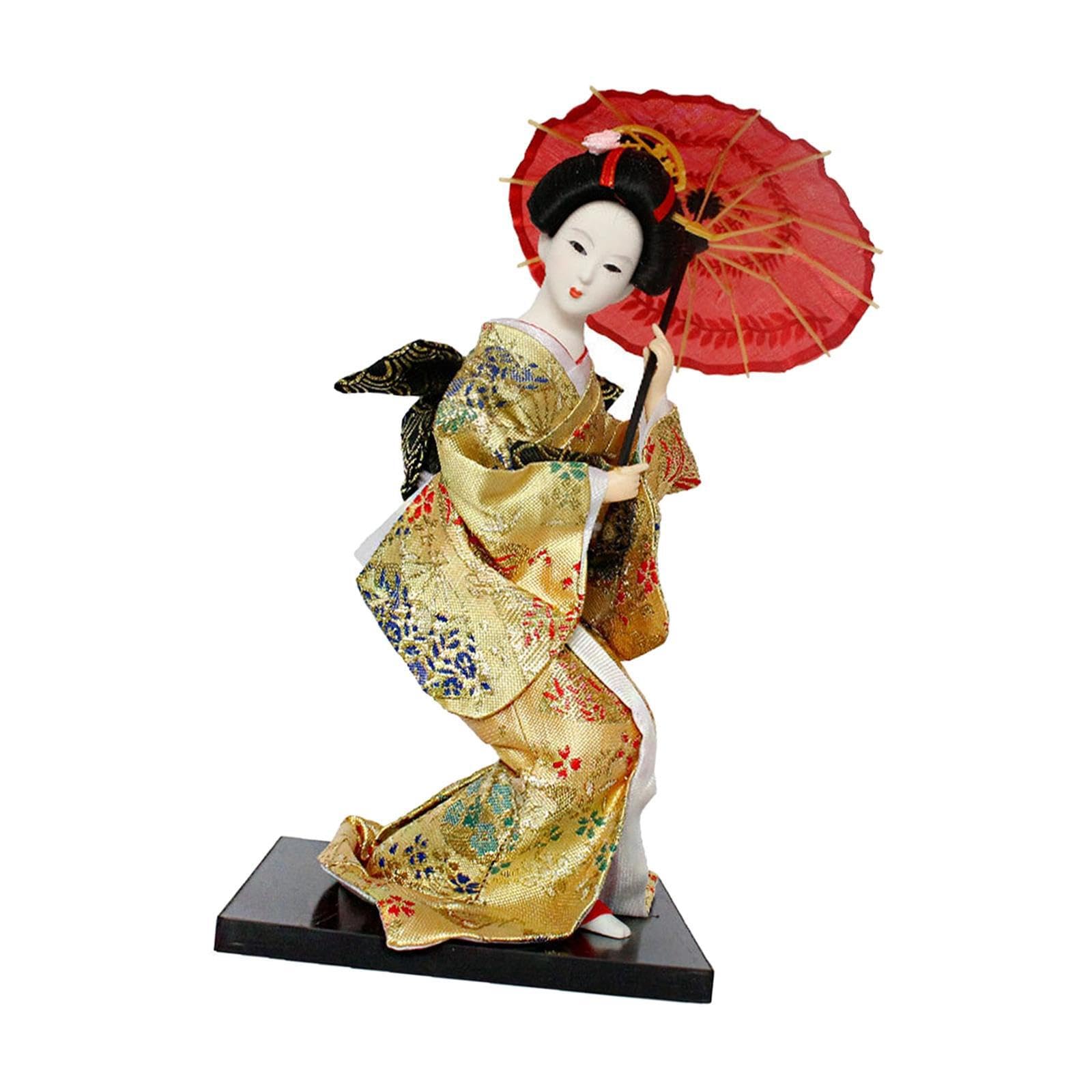 Figurina da collezione, decorazione da tavolo per ufficio e casa, bambole kimono giapponesi, bambola Kokeshi collezione 12 pollici con pregevole fattura, statuetta per bambole kimono, regalo