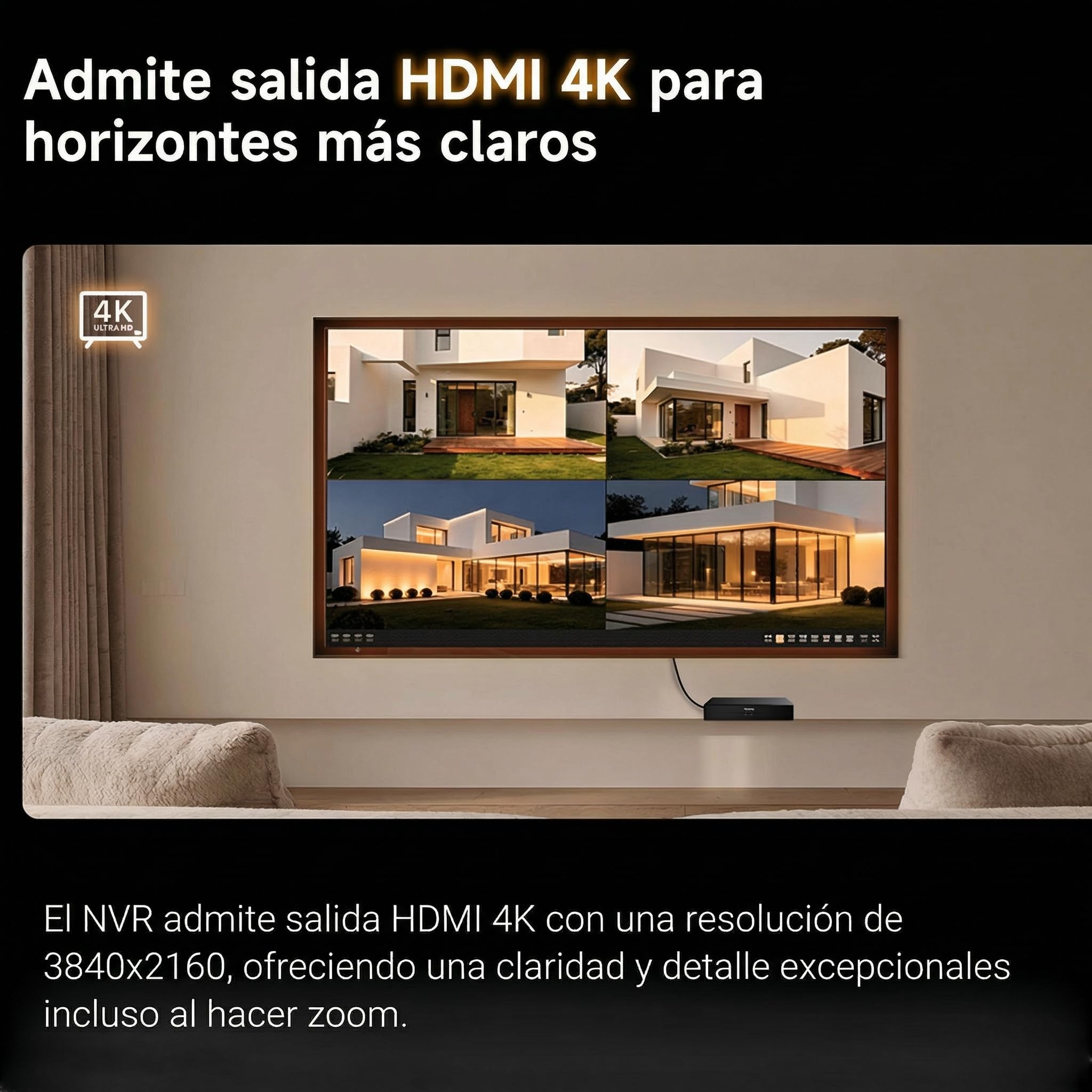Tenda 4MP 8CH PoE Kit Cámaras de Vigilancia, Cámaras IP Seguridad PoE Exterior, 8CH NVR con 1TB HDD para Grabación 24/7, Detección Humana AI, IP67 Impermeable, TK8P-4BTC
