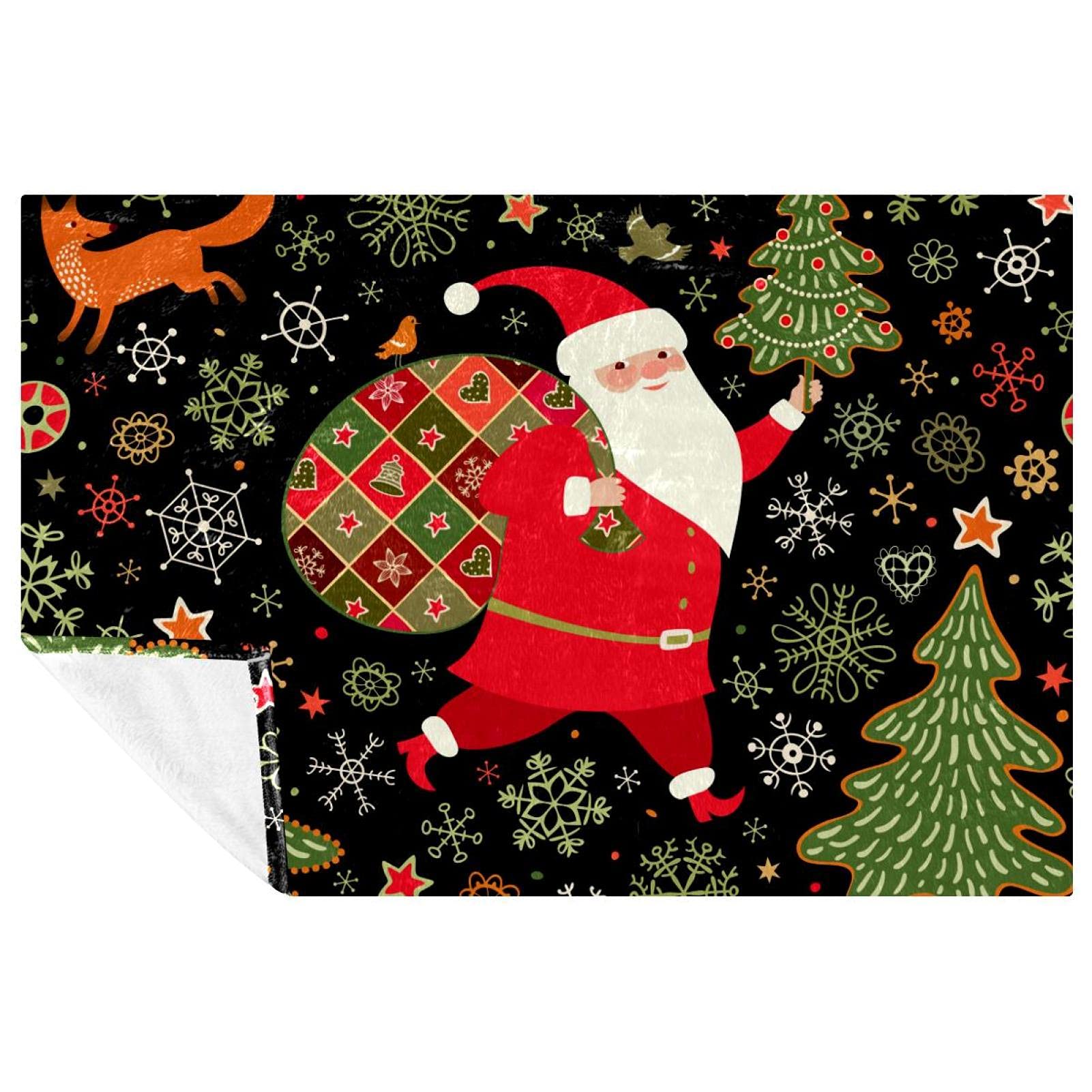 Couverture Père Noël douce et chaude 150x100 cm avec son emballage cadeau inclus