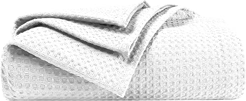 Miniatura 8 de TWINY threads Manta de punto gofre, 100 % algodón, tamaño King, 102 x 90 pulgadas, cálida, lavable, cómoda, para el hogar, sofá, manta para todas