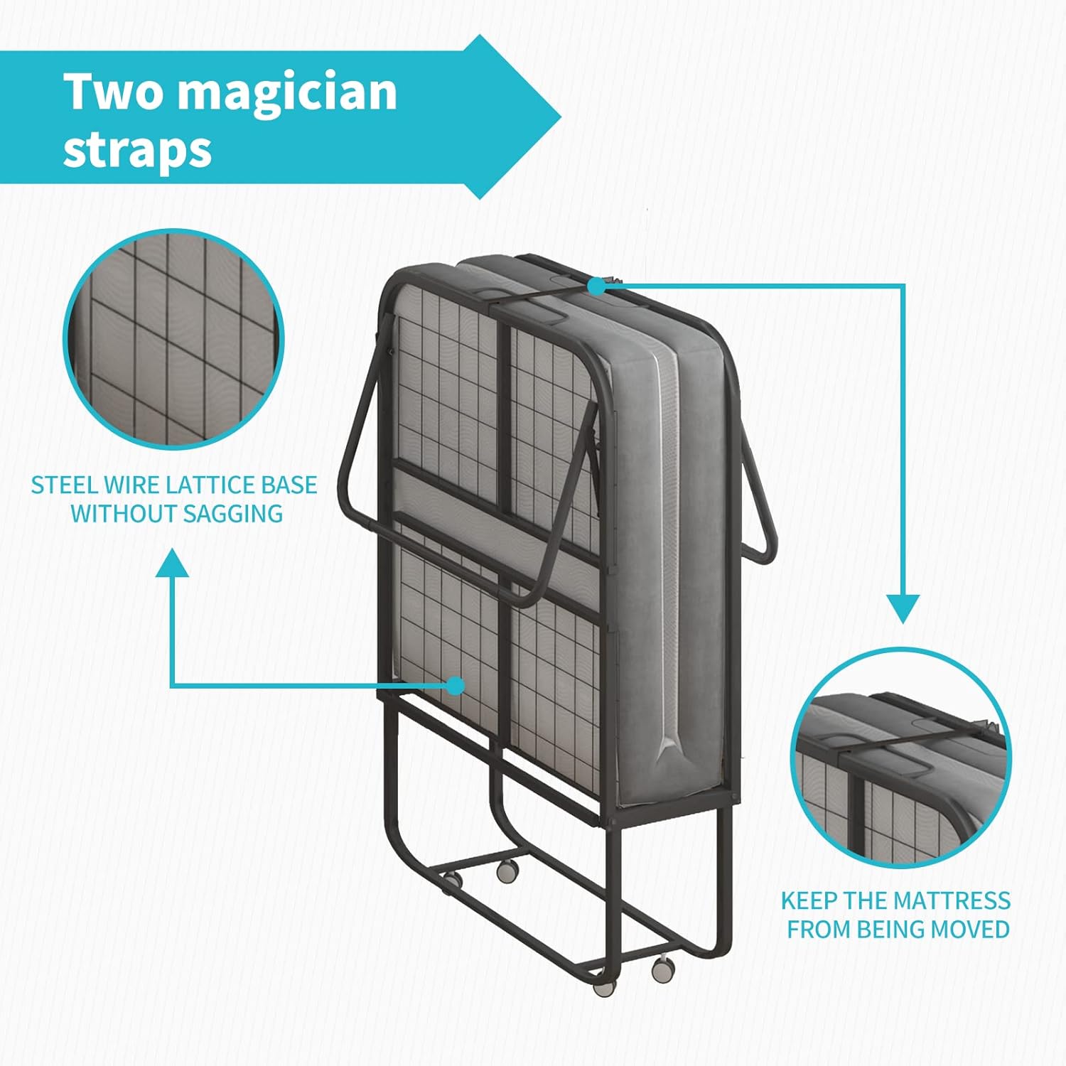 Buy CECER Folding Bed with Mattress, Portable Foldable Guest Beds for