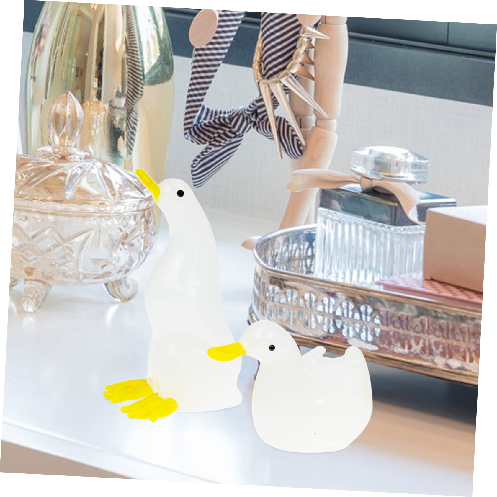 PRETYZOOM 6 STK Mini-Kristalle Desktop- Miniatur-kristalltier Miniaturdekoration Regaldekor Für Regale Esstisch Mittelstücke Ornament Zubehör Weißer Kristall Glas