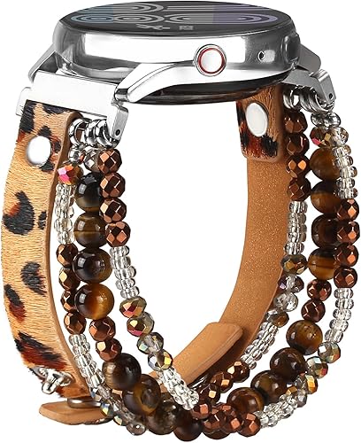 Correa de reloj bohemia con cuentas de 0.78 pulgadas compatible con Samsung Galaxy Watch 645Active 2 Watch Band 1.575 pulgadas, 1.732 pulgadas,