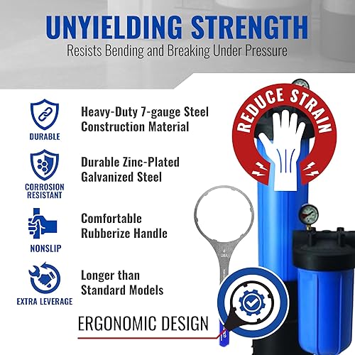 Miniatura 4 de Superb Wrench SPBW-5 Llave de carcasa de filtro de agua de metal resistente (5.93 pulgadas de diámetro interior)