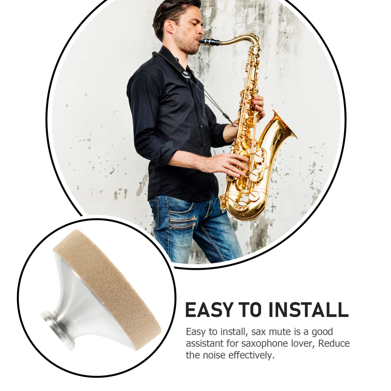 ibasenice 5piezas Sordina De Aluminio Para Saxofón Amortiguador Ligero Accesorio Práctico Para Práctica Silenciosa