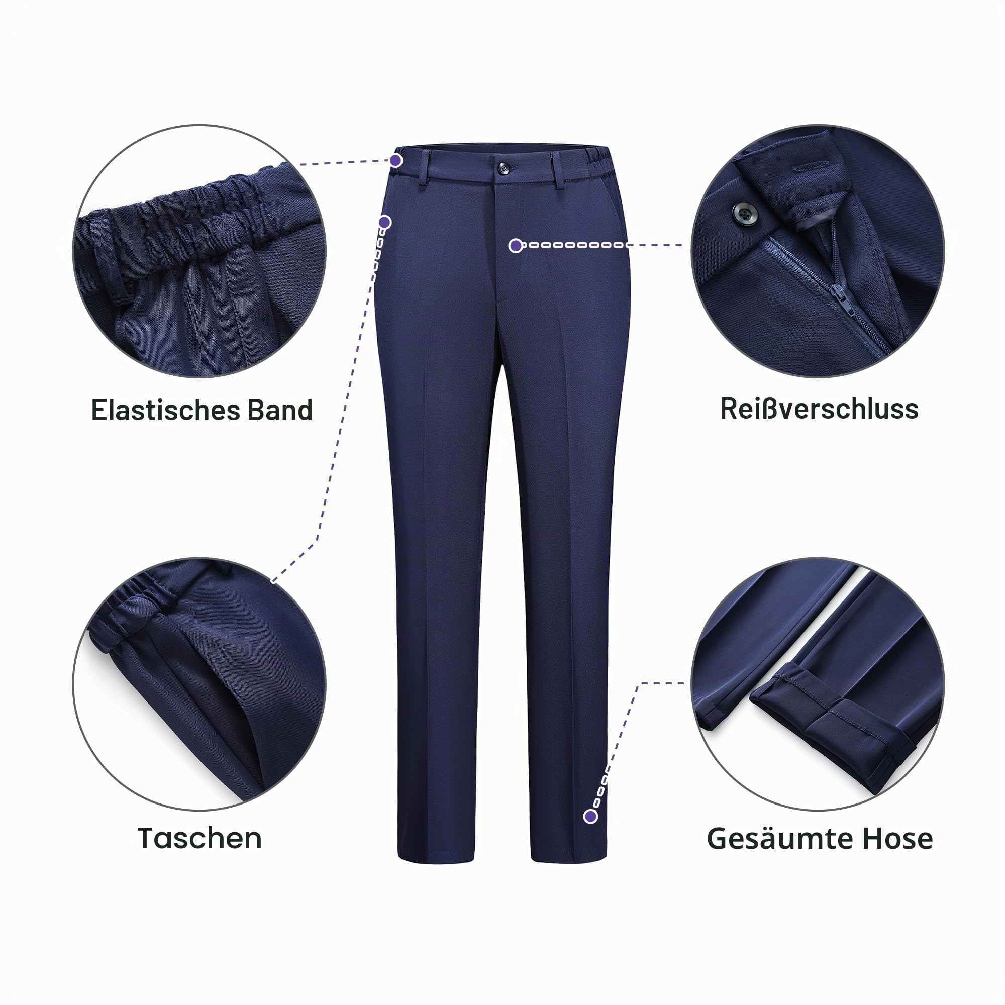 Damen-Business-Anzug, 2-teilig, schmale Passform, klassisches Blazer-Hosen-Set für Damen, formelles Büro