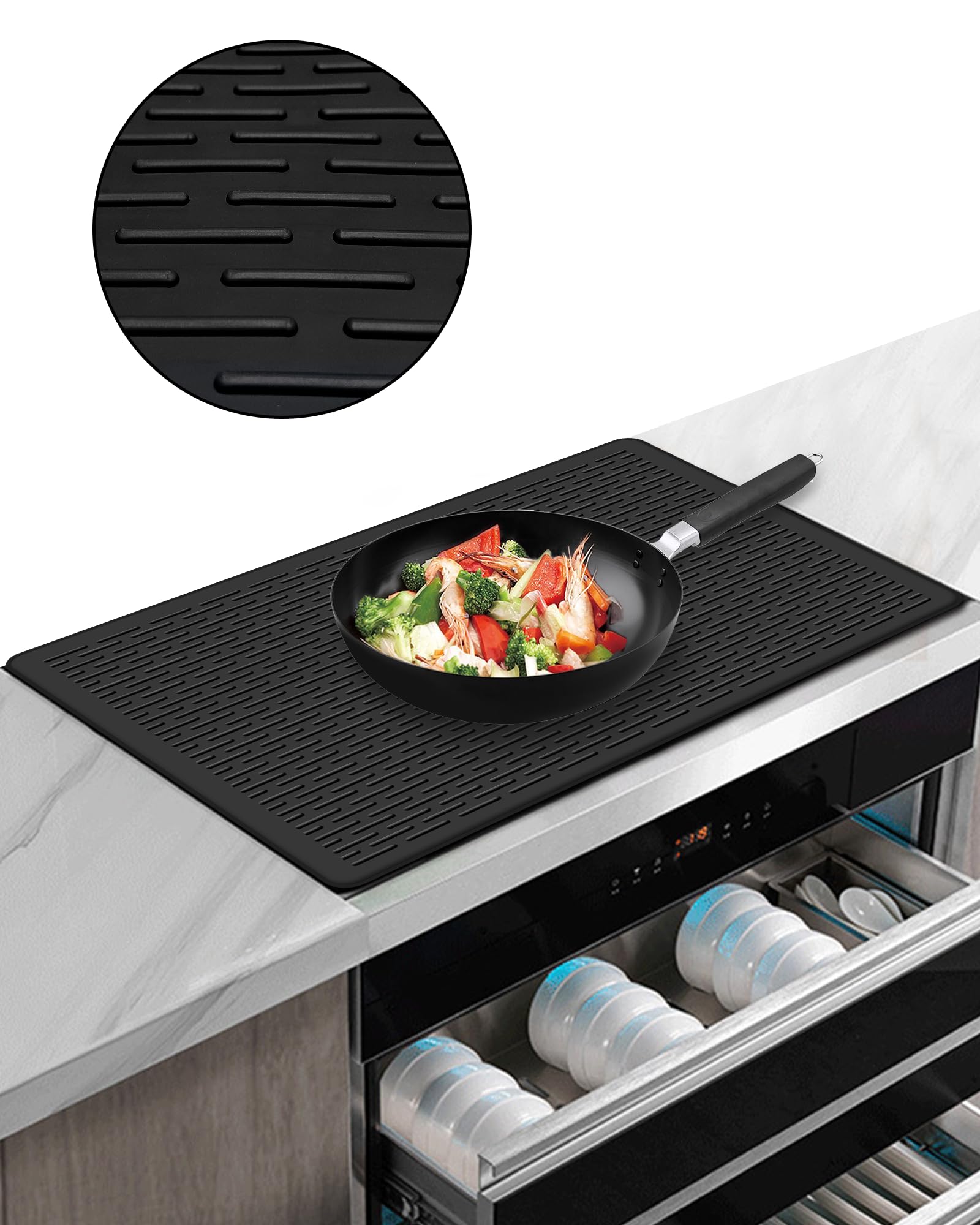 Cynrikah Silicone hob covers, easy to clean ceramic glass protector to protect the glass surface of the cooking plate, and heat and water resistant glass ceramic lid.