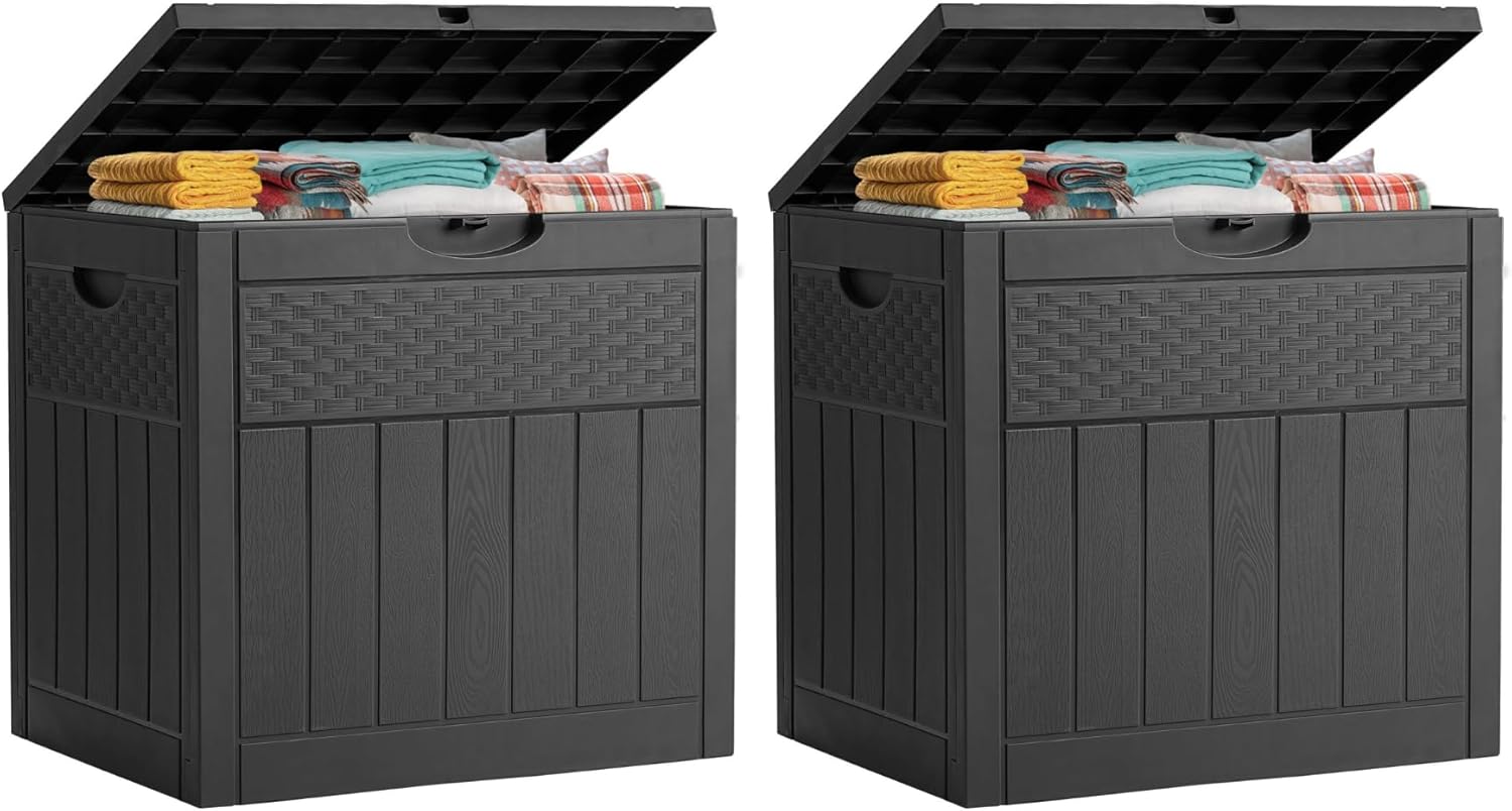 ZYJOYY Deck Box 2Pack (Black, Rattan)
