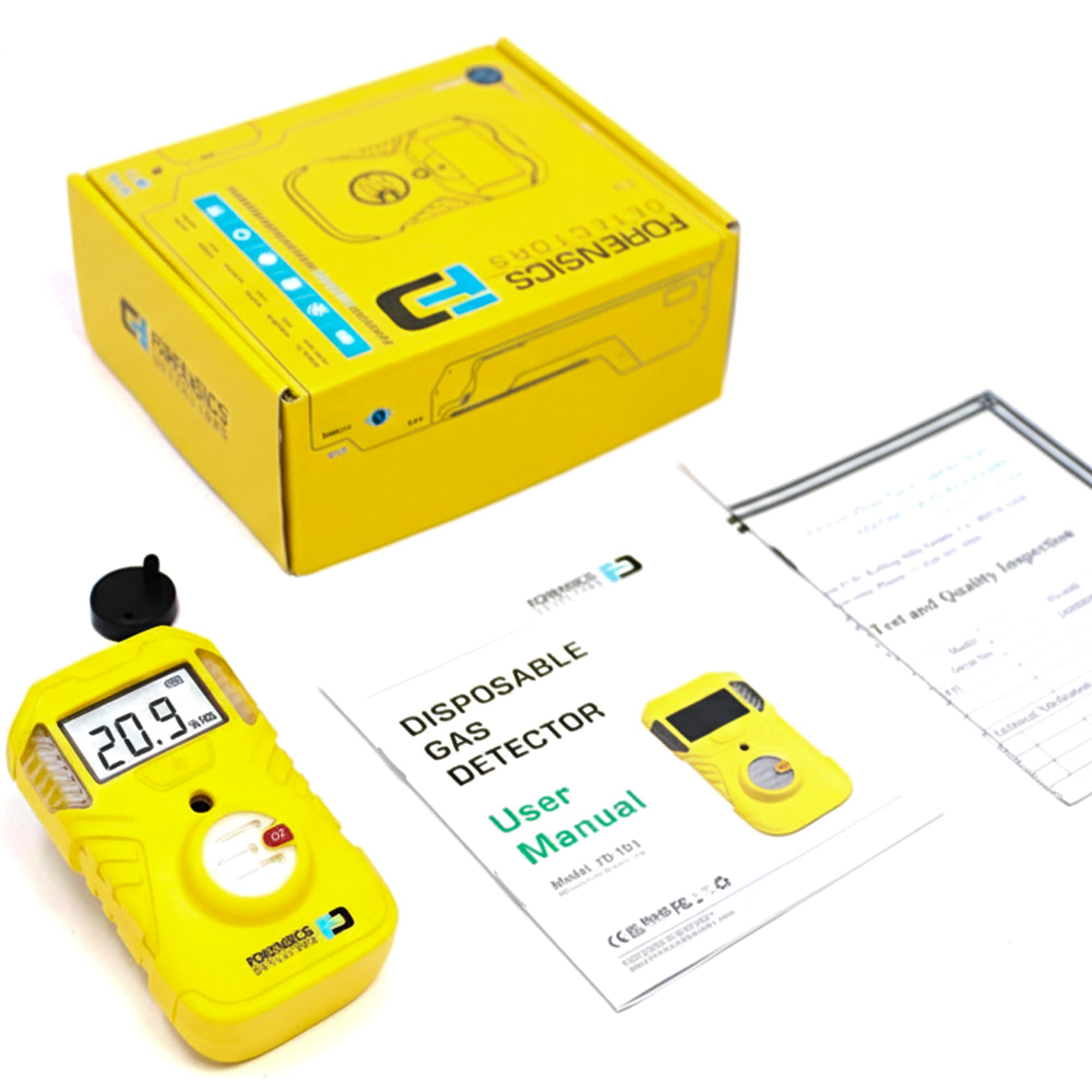 Sauerstoffdetektor (O2) | EU-Kalibrierzertifikat | Batterielaufzeit 2 Jahre | Sturztest aus 10 Fuß Bestanden | Schutzart IP67
