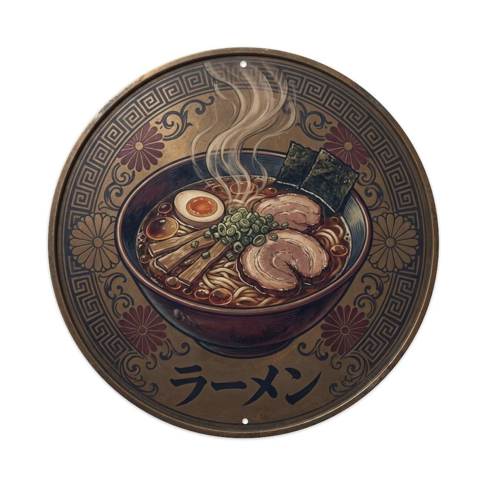Cxhjca 8X8inch(20X20cm) Japanese Ramen Noodle Bowl Vintage Noodles Restaurant Metal Tin Sign