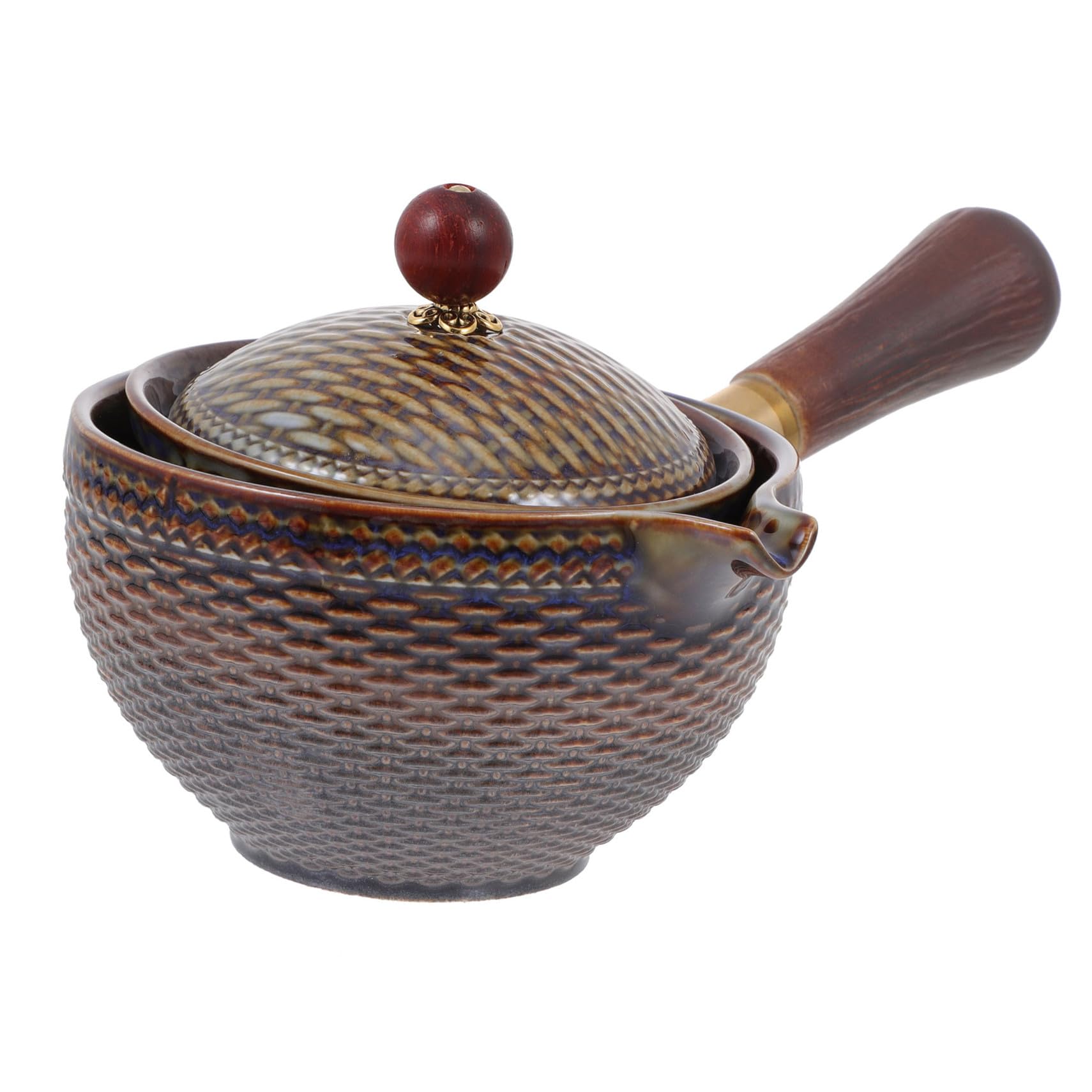 Milisten Tetera Cerámica Marrón Filtro Eficaz y Fácil de Limpiar, Adecuado para Preparar Infusiones y Té de Hierbas en Casa
