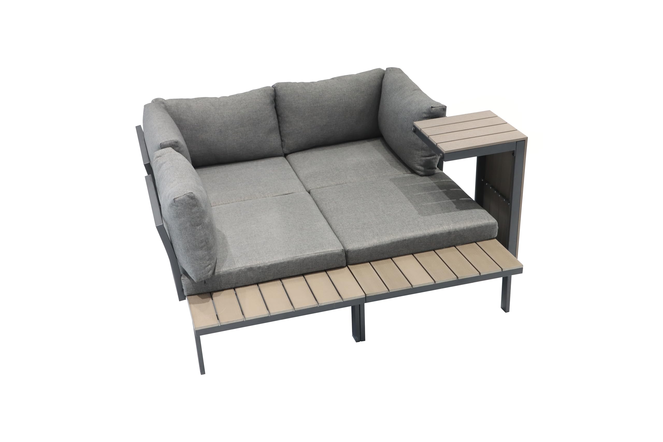 Ondis24 Lounge-Set Gartenmöbel Ecksitzgarnitur, Sitzgruppe für 4-5 Personen, Gartenlounge mit Tisch Sitzkissen, Balkonmöbel Essgruppe Garten, Lounge Sitzgarnitur