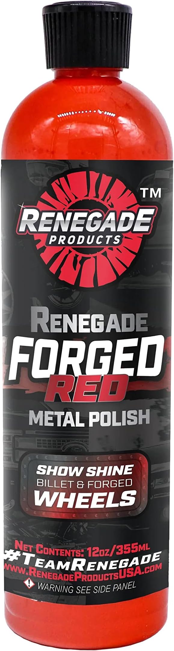 USA - Forged Red - Forged Metal Polish for Billet Wheels & Soft Aluminum, Soft Metal & Forged Wheel Polish, Billet Aluminum Cleaner & Polish, 12oz.