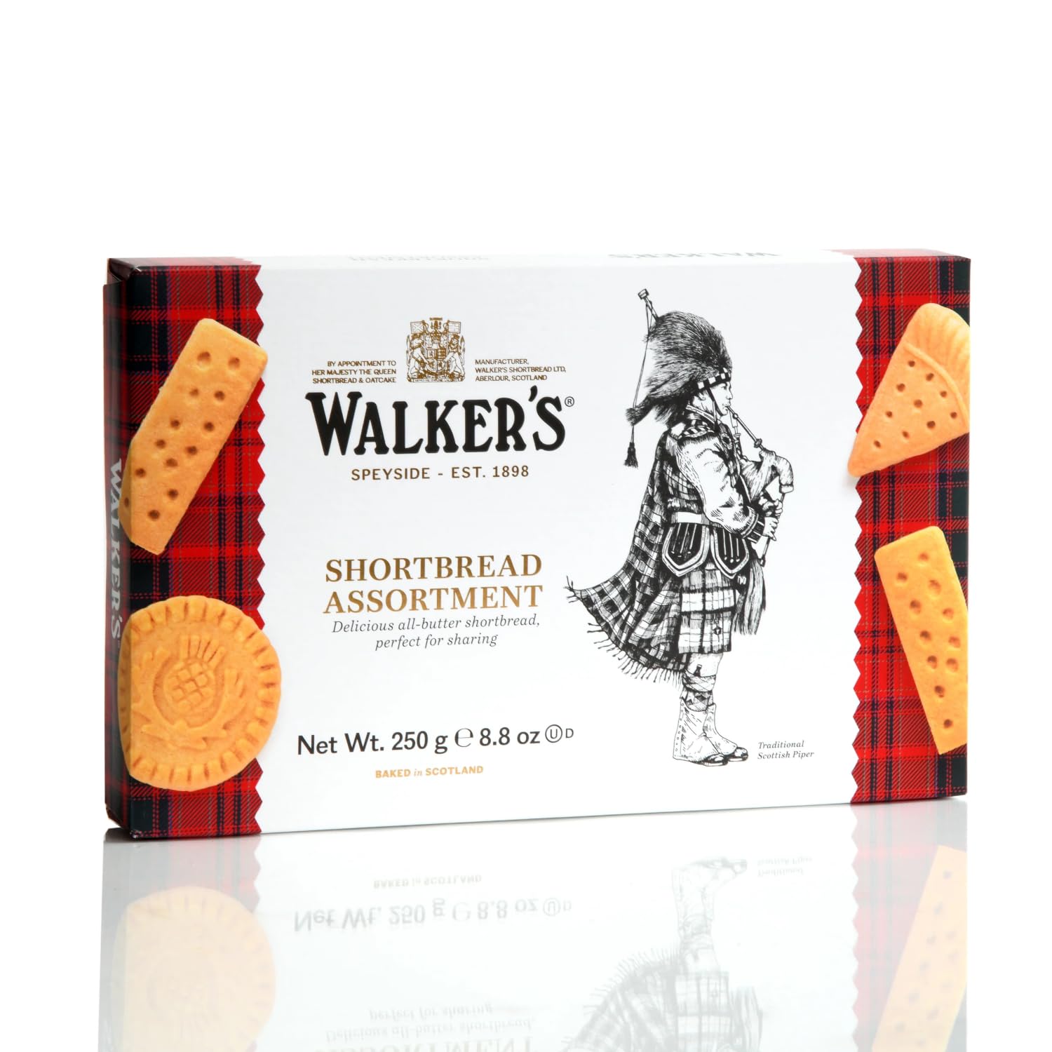 Walkers | Biscotti Burro Scatola Regalo | Biscotti Burro Scozzese | Astuccio Biscotti Confezione Regalo | Pasticceria Inglese Puro Burro - 250 Gr