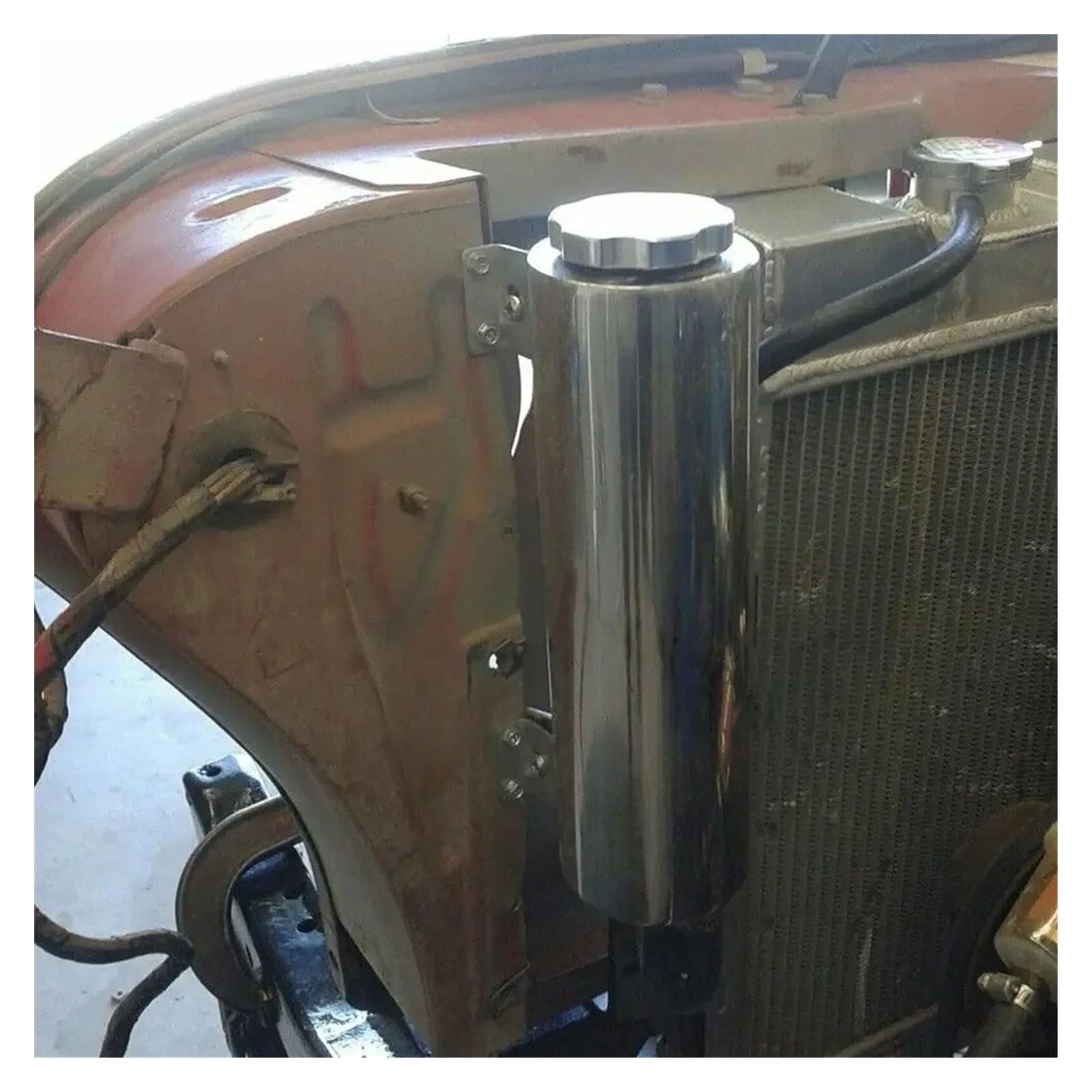 Accessoires Refroidissement Radiateur Modification Voiture 20OZ Réservoir Débordement Liquide EAcier Inoxydable Poli 2 "x 13" Vase De Liquide De Refroidissement