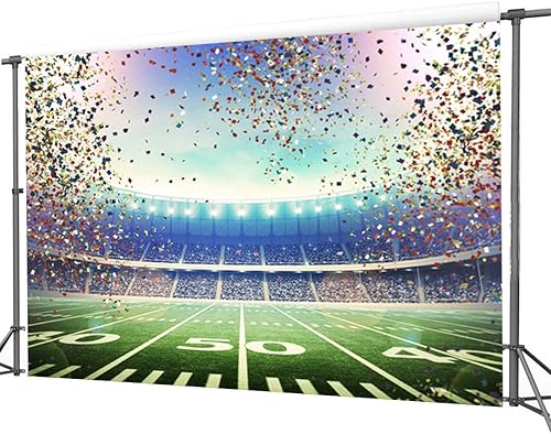 Miniatura 3 de Dudaacvt Telón de fondo de 7 x 5 pies para Super Bowl para fiesta de domingo, fondo de fútbol americano, telón de fondo deportivo, fondo de