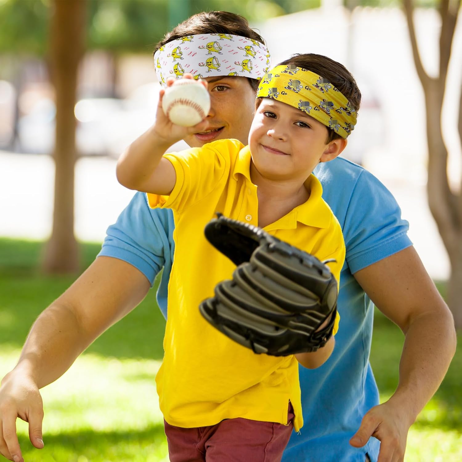 6 Pcs Bananas Baseball Team Headband Novelty Funny Elastic Athletic Sweatband Multi Color Workout Non-Slip Headbands for Baseball Team Sports Yoga Women Men Accessory Gift - Image 3