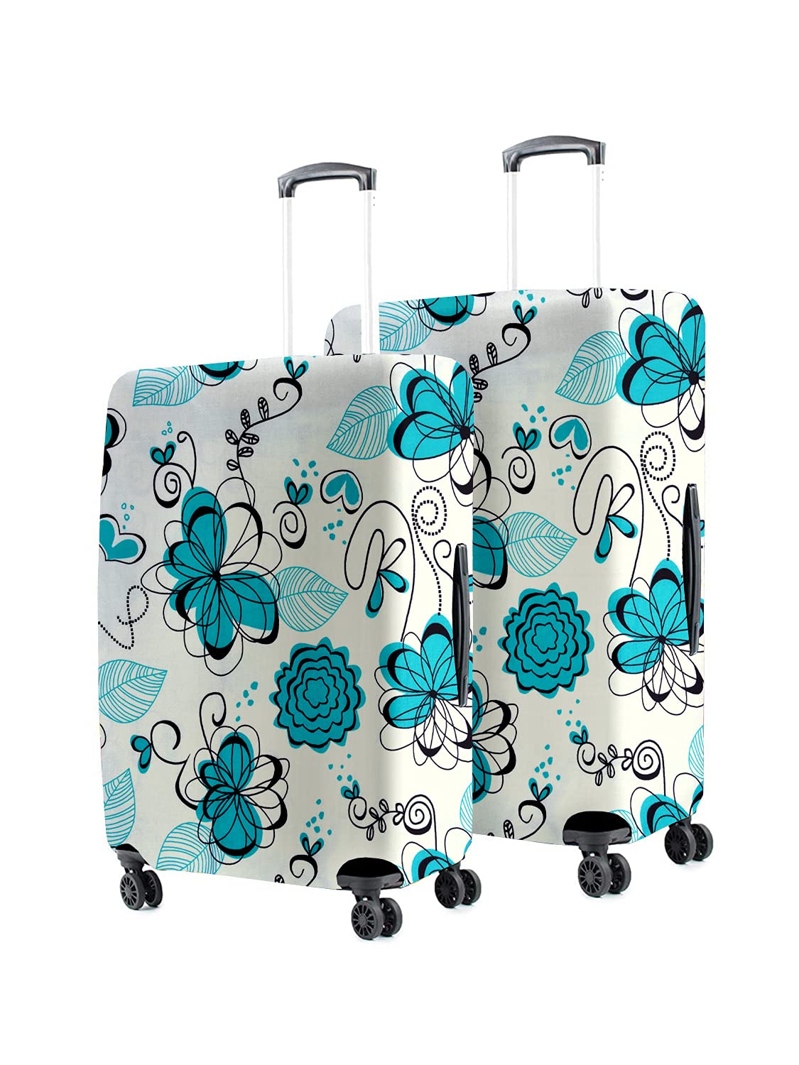 cortina Eco Friendly Spandex 55 cm (20 Inch) and 65 cm (24 Inch) Protective Luggage Cover Small Fits 18-22 Inch Medium Fits 22-26 Inch-Pack of 2-Blue-picture-28