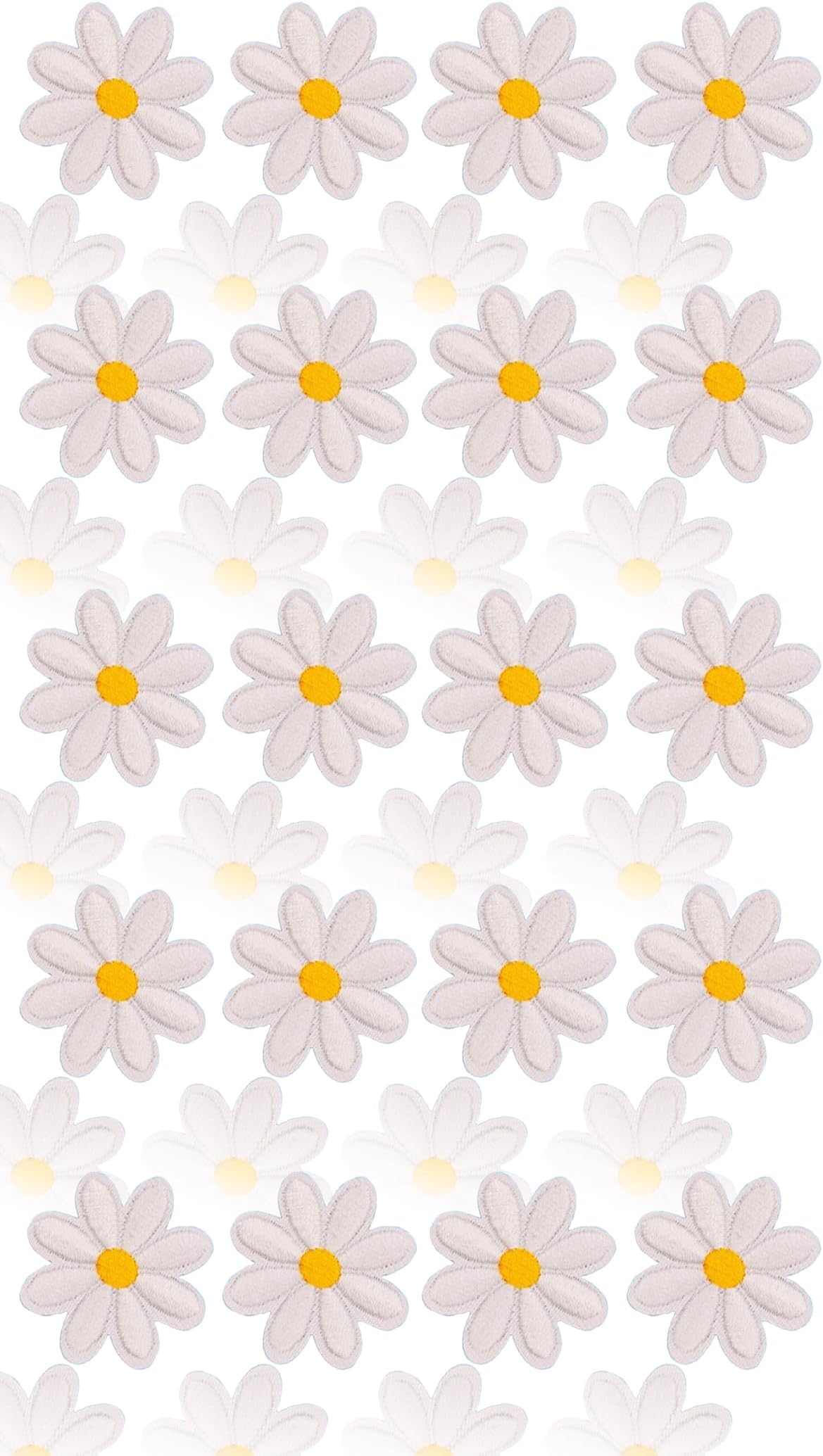Daisy Flower Patch Set - 20 Iron On Patches for DIY Fashion on T-Shirts, Backpacks, Hoodies, Shoes, and Bags - Delicate Embroidered Appliques - 1.38 Inch Blooms