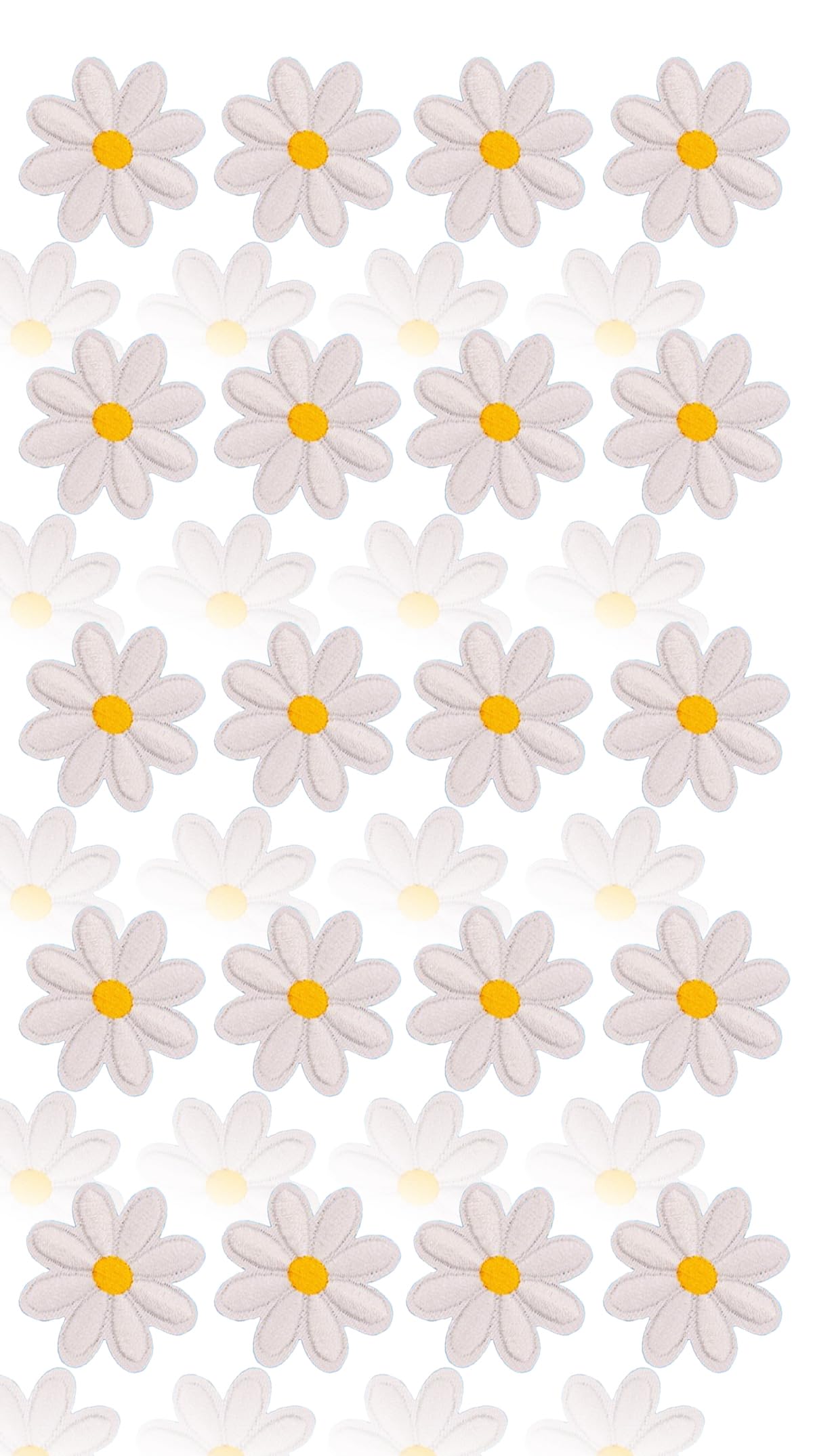 Daisy Flower Patch Set - 20 Iron On Patches for DIY Fashion on T-Shirts, Backpacks, Hoodies, Shoes, and Bags - Delicate Embroidered Appliques - 1.38 Inch Blooms