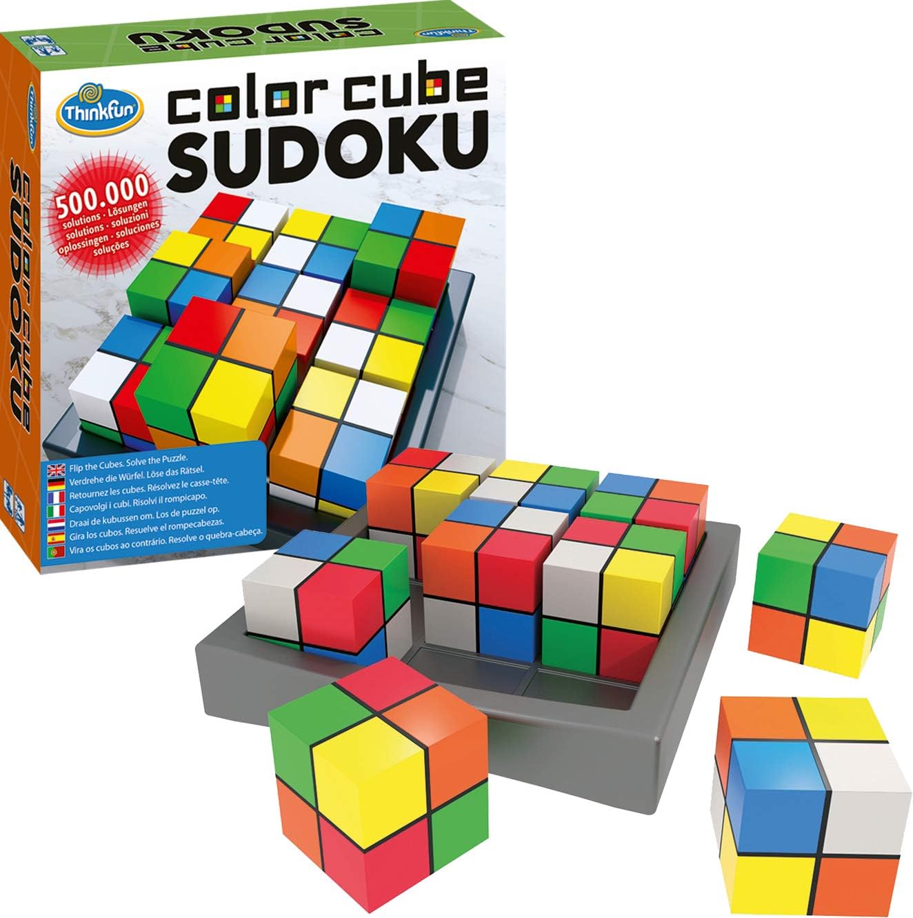ThinkFun 76342 Color Cube Sudoku Game, Yellow