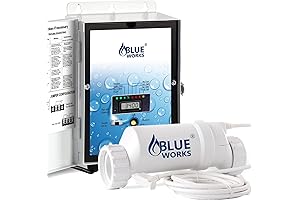 BLUE WORKS Saltwater Pool Chlorinator System for Inground Pools of Up to 25,000 Gallons
