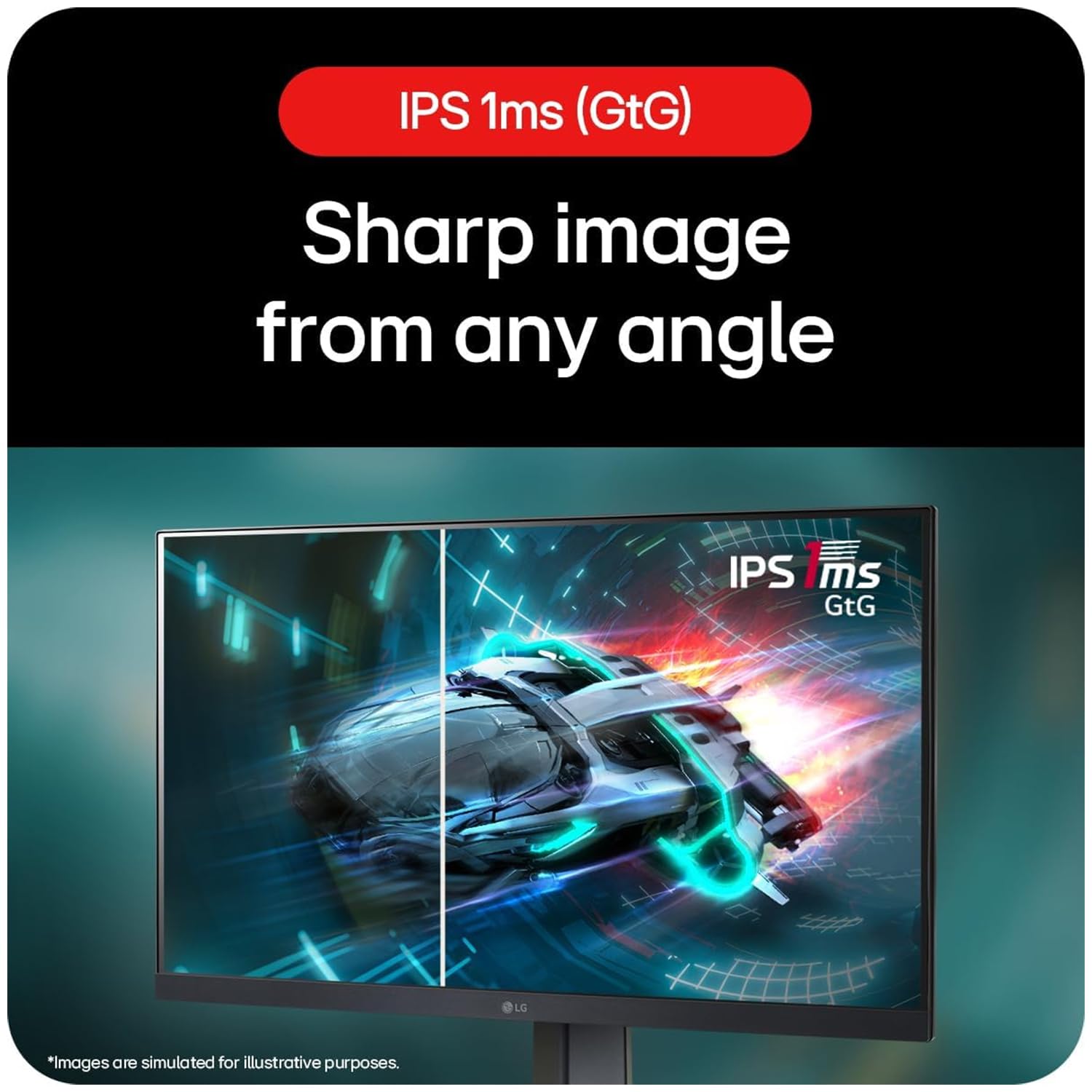 LG 24GS65F Smartchoice 60.47cm (23.8Inch) Ultragear FHD (1920x1080) IPS Gaming Monitor, 180Hz, 1ms, NVIDIA G-SYNC Compatible, AMD FreeSync, DP, HDMI, Tilt/Height/Pivot Adjustable, Anti-Glare (Black) — Amazon image 3