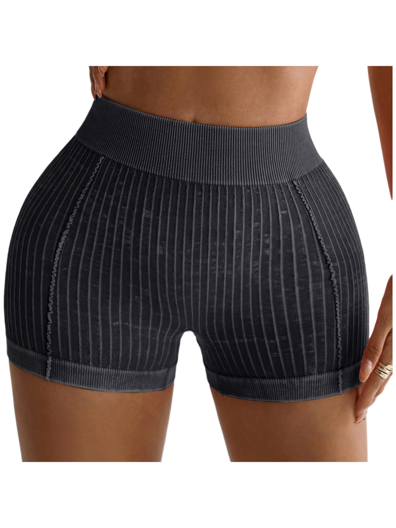 Freebily Adult Women Scrunch Yoga Shorts Butt Lifting Booty Biker Shorts Athletic Activewear