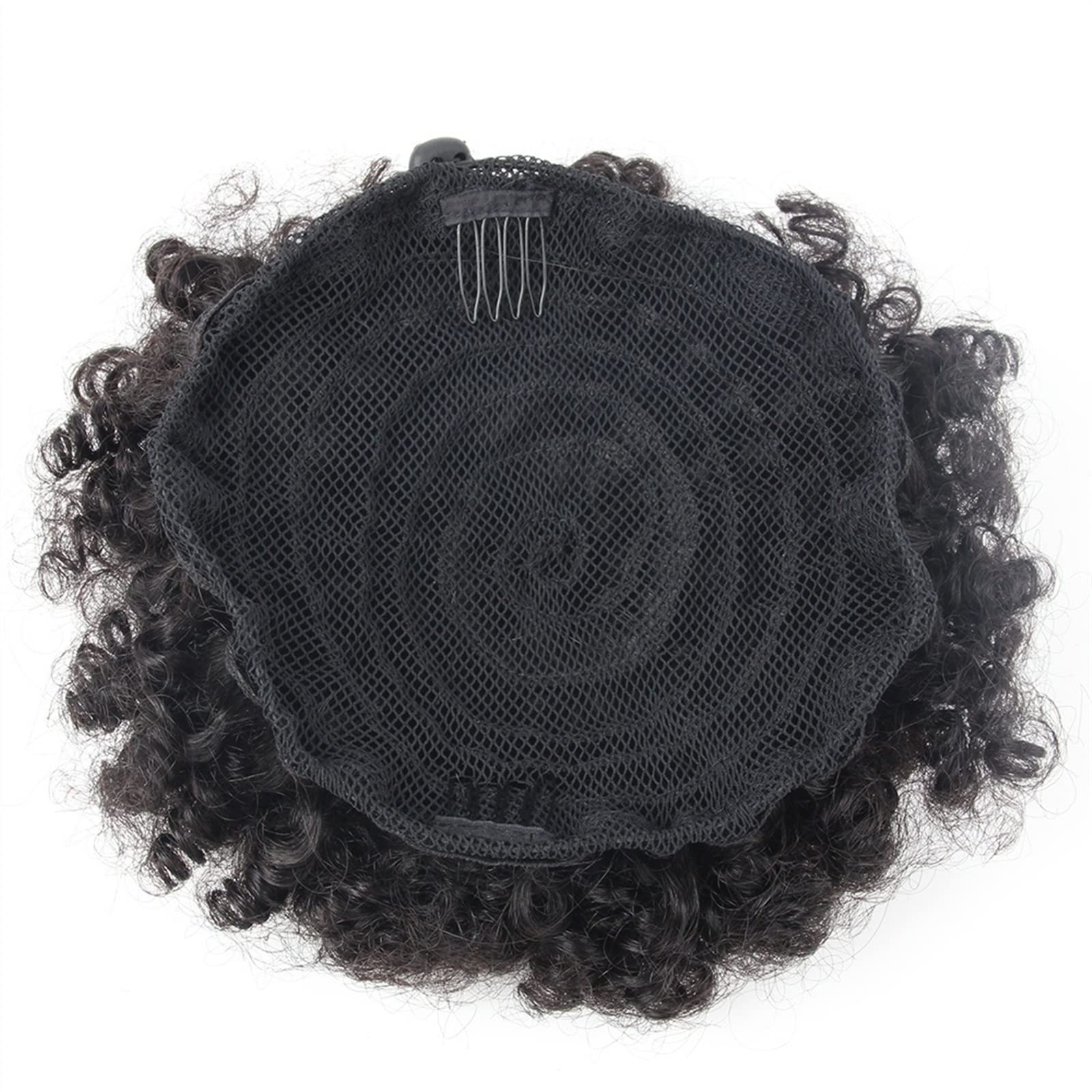 Umani Chignon Capelli Afro crespo ricci coda di cavallo chignon soffio coulisse coda di cavallo naturale nero brasiliano remy clip di capelli umani in chignon ricci estensioni dei capelli chignon Cape