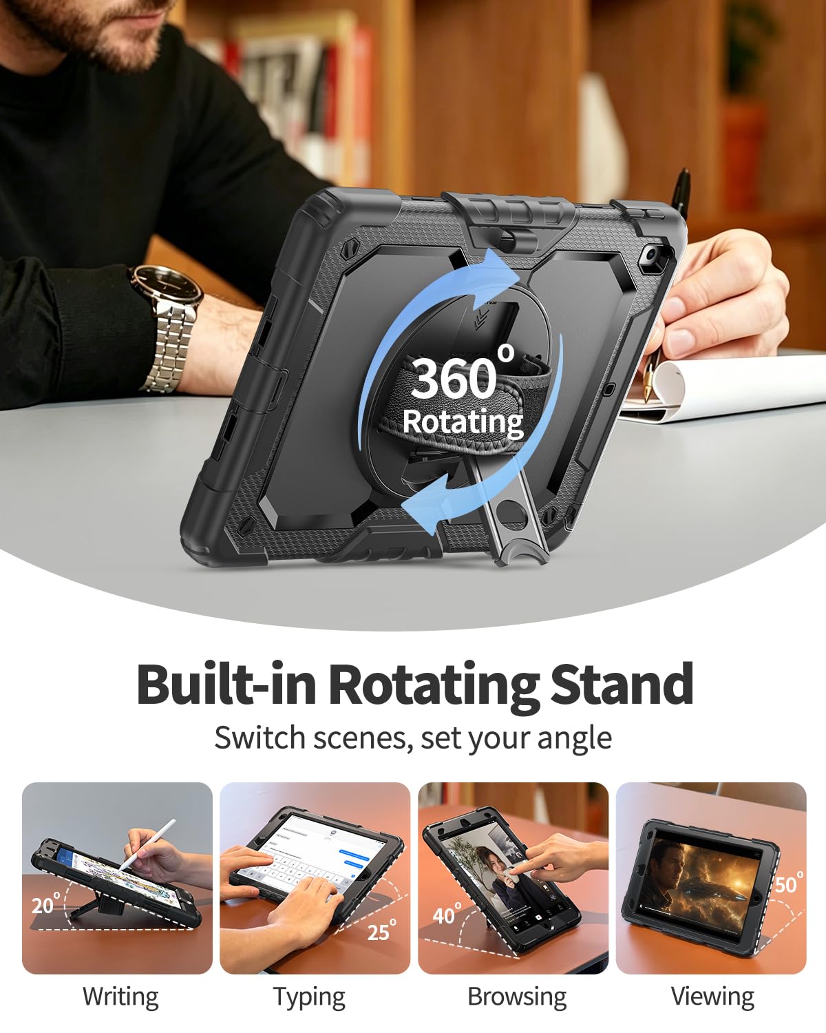 Ambison iPad 9th/8th/7th Generation Protective Case 10.2inch, Black — Amazon image 5