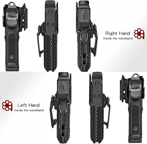 Miniatura 3 de Amberide Funda Ruger Max-9 IWB, Kydex-Boltaron en el interior de la cintura para pistolas Ruger Max-9 de 0.354 in, retención segura, diseño de Negro