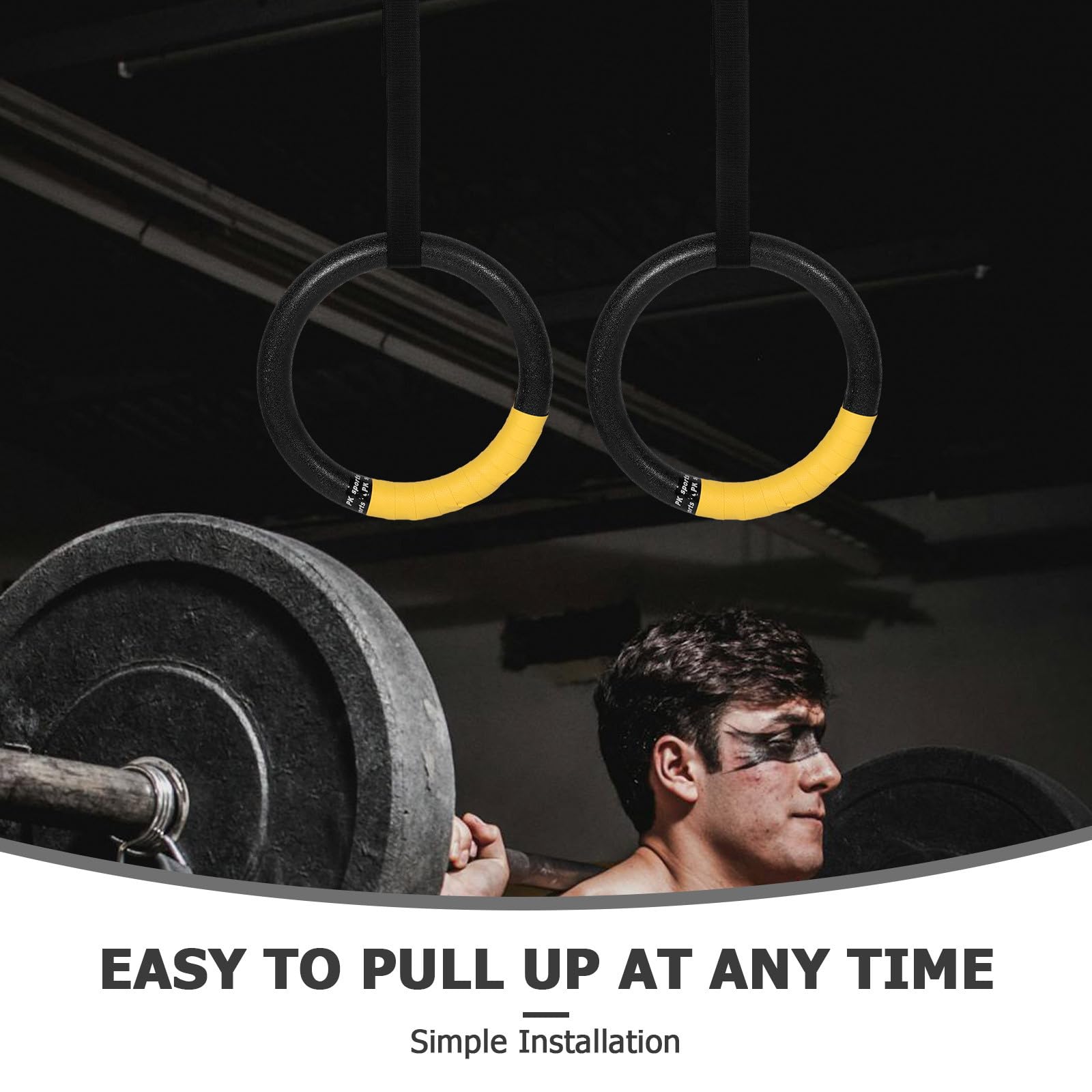 ifundom Anillos con Capacidad de Carga de 250kg de Gimnasia Ajustables Material Abs Resistente para Fortalecer Abdomen y Fuerza para Entrenamiento en Interiores y Exteriores