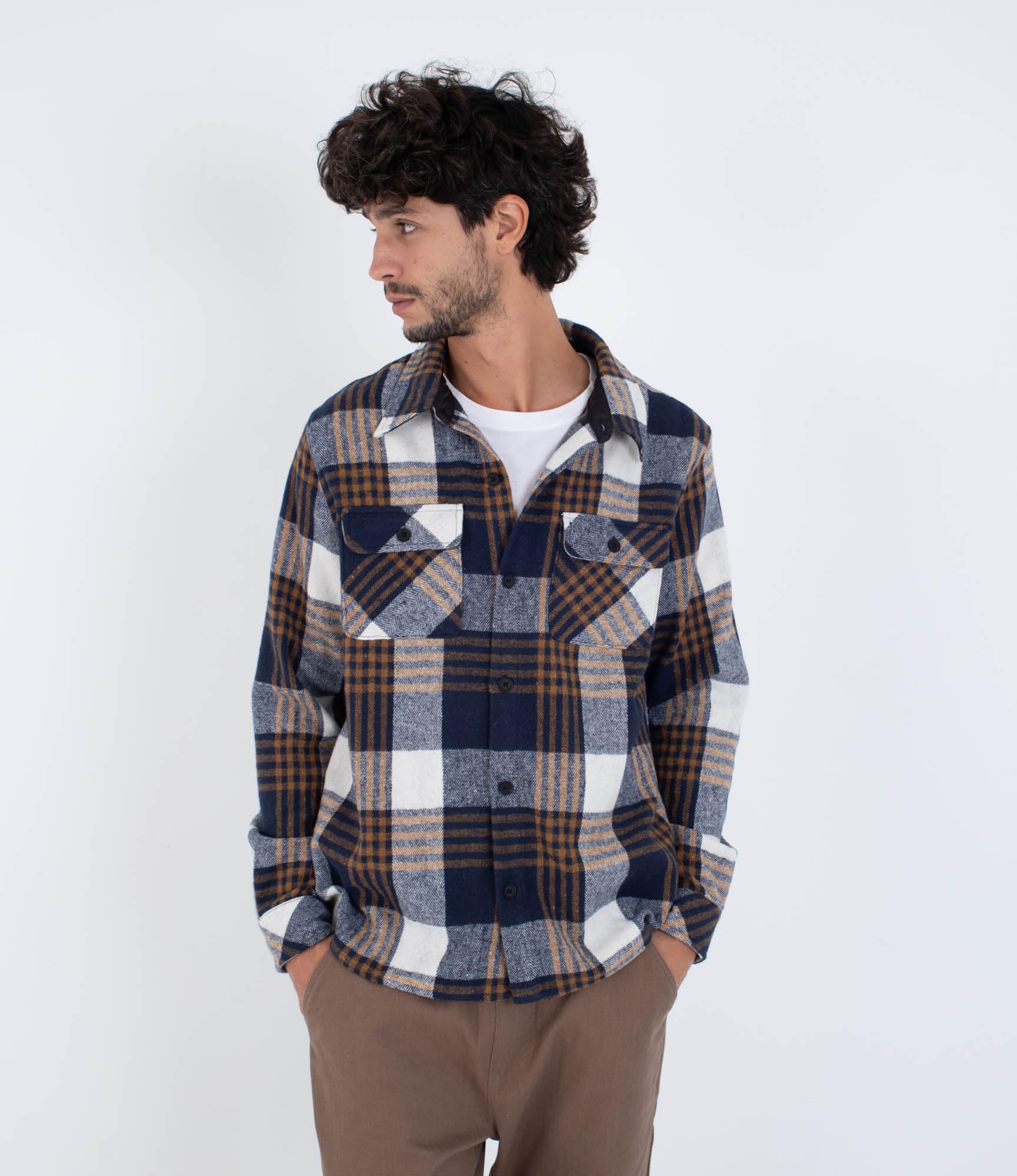 Hurley Mens Long Sleeve - Ranger Shirt, Blue, M EU
