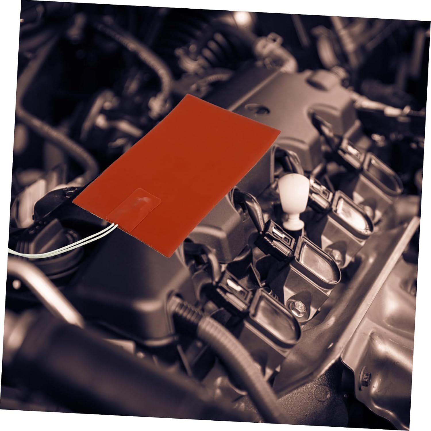 VOSAREA 12V Engine Heater Pad for Car Water Tank Antifreeze Oil Pan Heater Universal Compatibility for Winter Use Effective Engine Block Heating