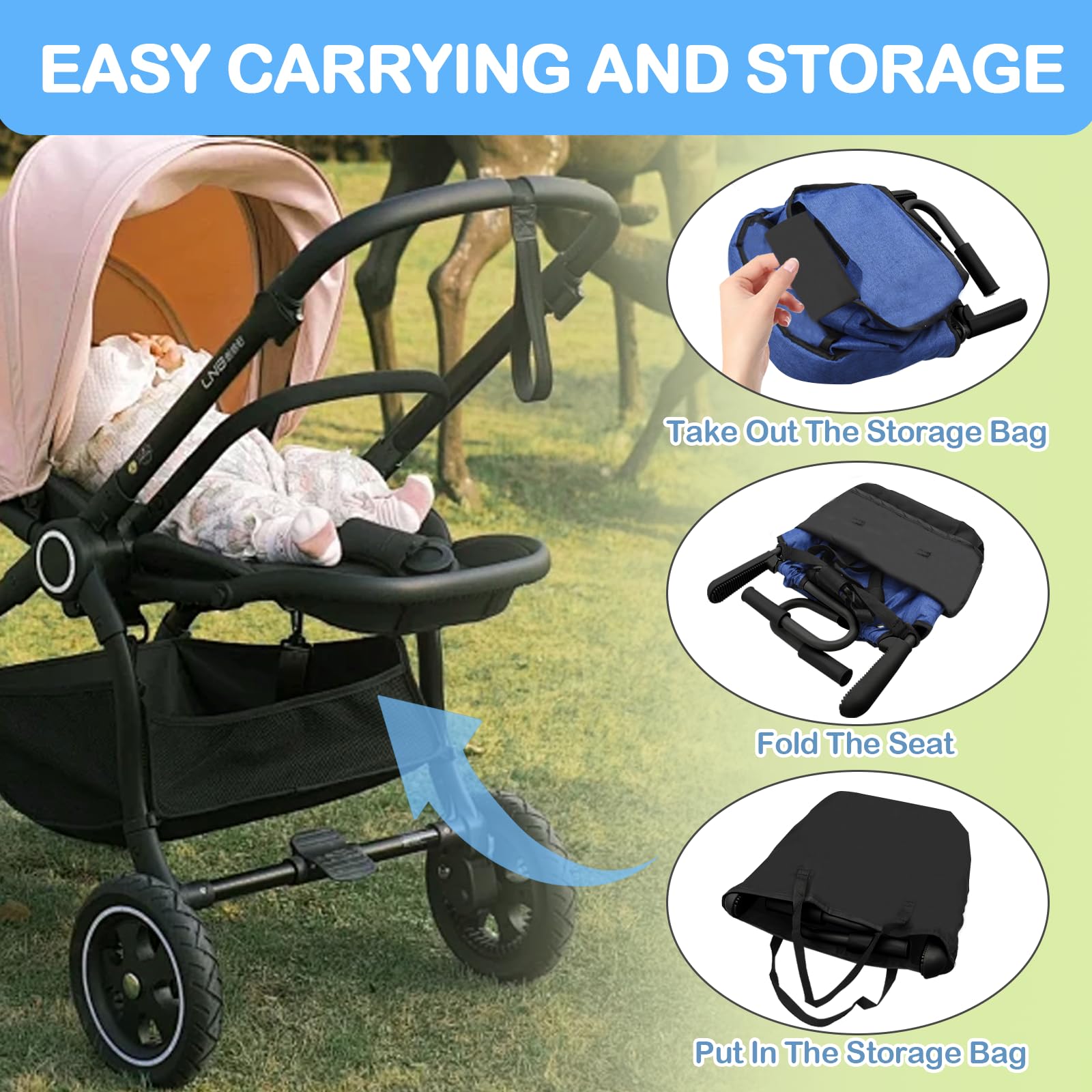 Trona Portátil Bebé, Sillita Ajustable A La Mesa Mesa Asiento de mesa para bebé, Fast - Trona con Cinturón de Seguridad, plegable Trona de Viaje Arnés de 7 puntos(6-36 meses), Azul