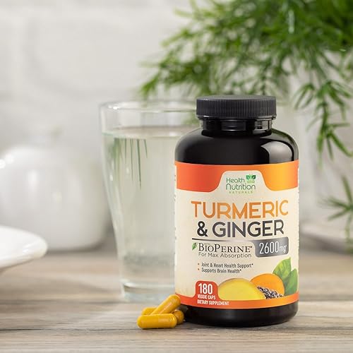 Miniatura 9 de Curcumina de cúrcuma con BioPerine 95% curcuminoides estandarizados 2600 mg  Pimienta negra para máxima absorción, apoyo articular premium, extracto