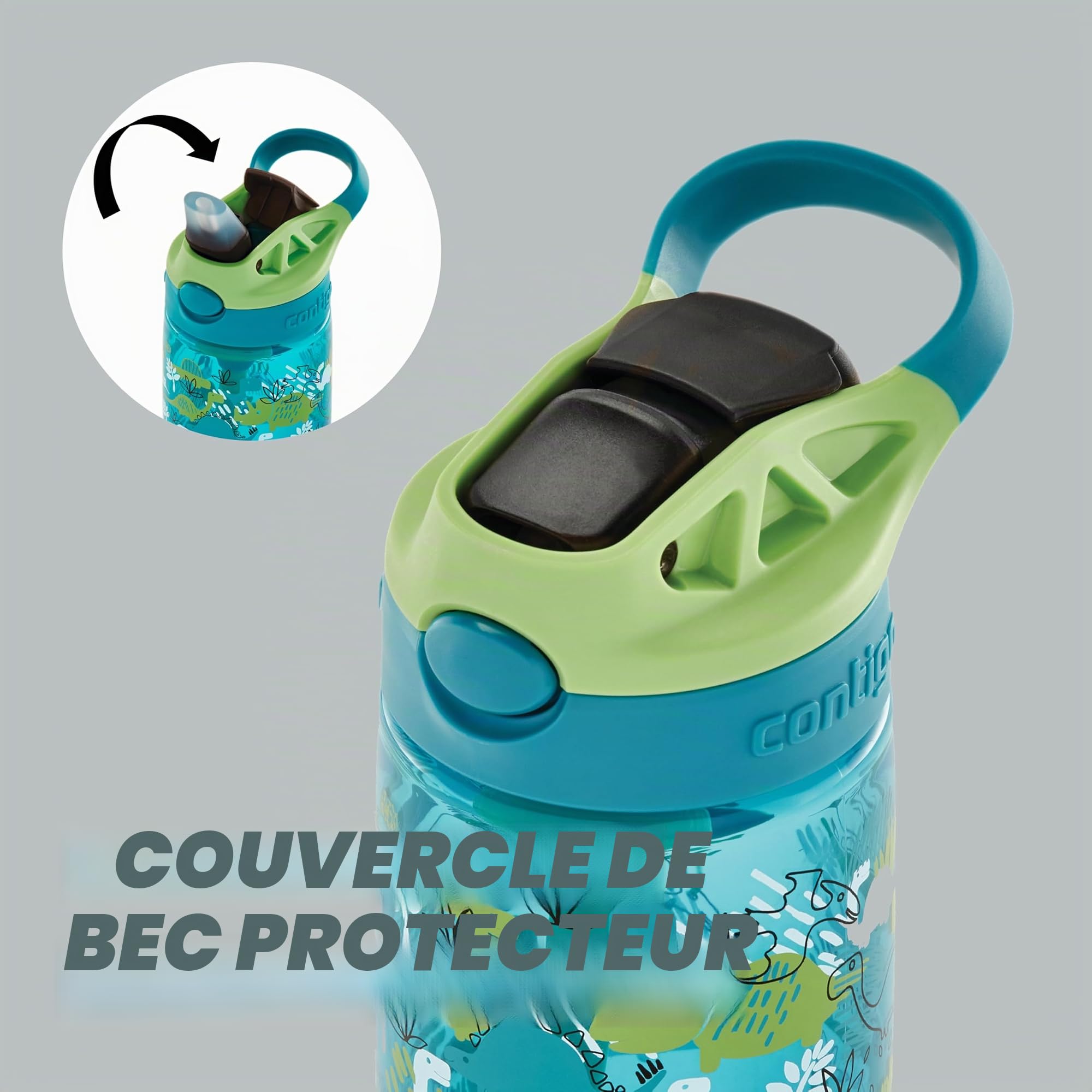 Contigo Easy Clean Bouteille thermos pour enfants avec paille, bouteille d’eau en acier inoxydable sans BPA, 100 % étanche, nettoyage facile, idéale pour crèches, maternelles, écoles et sport, 380 ml